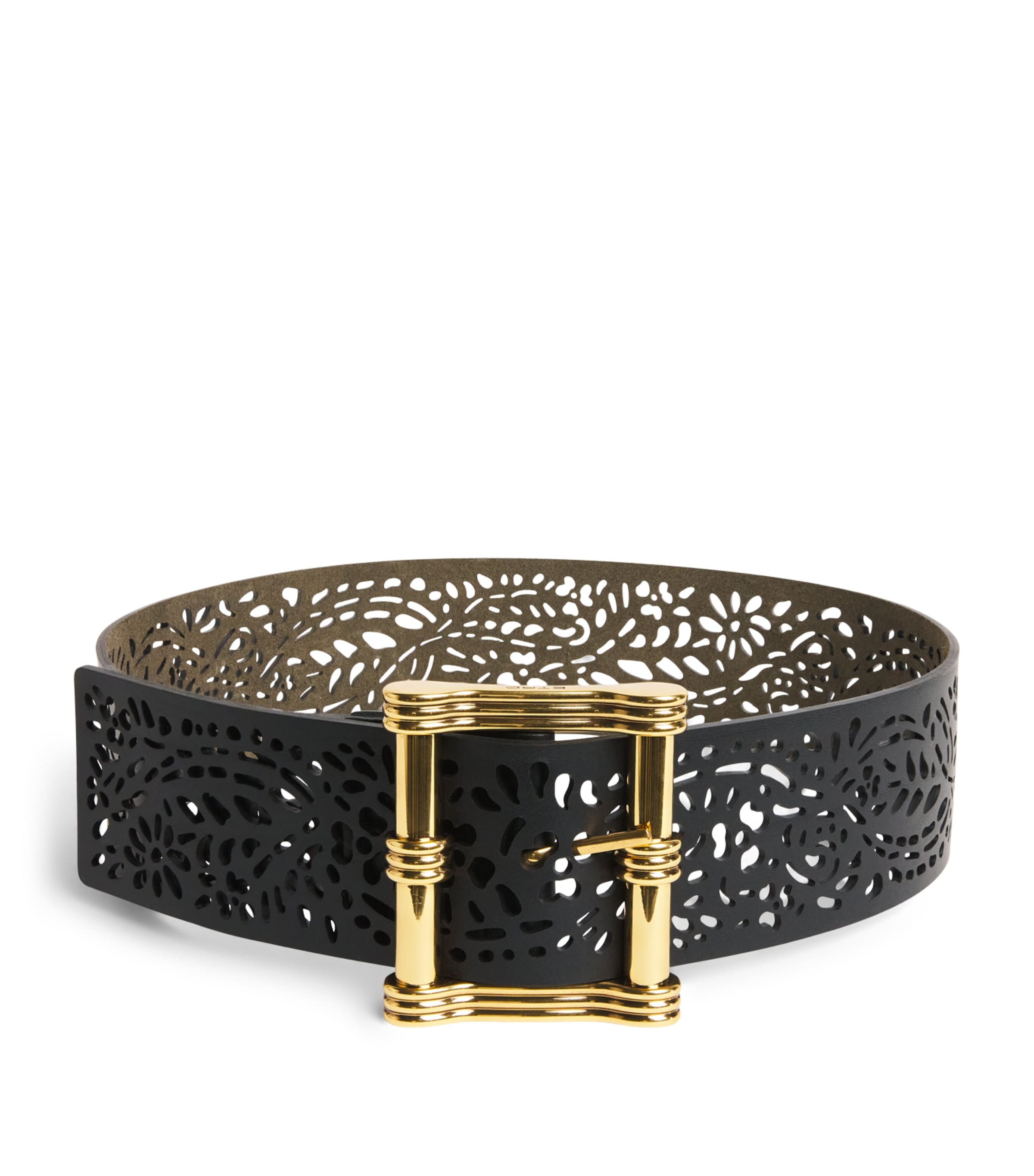 Etro Reversible Laser-Cut Belt Black