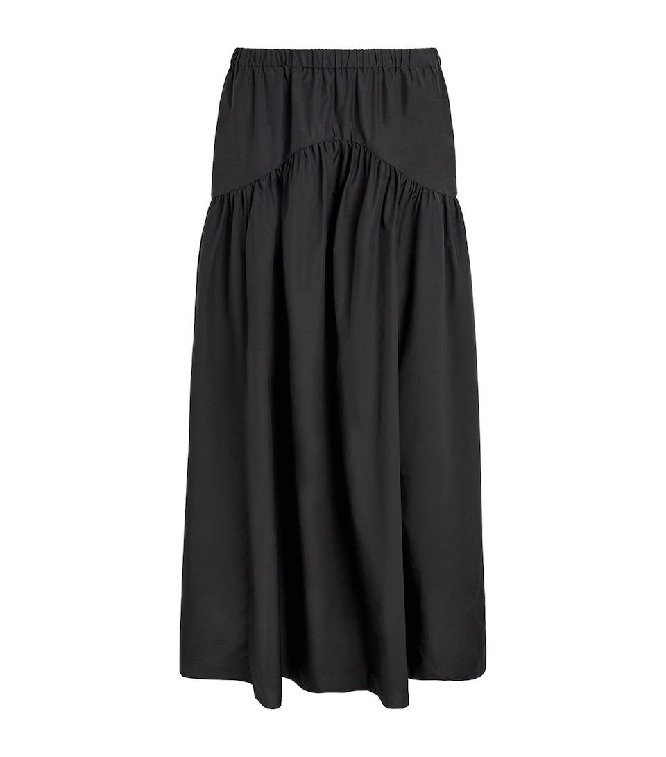 Theory Womens Curved Yoke Midi Skirt Black
