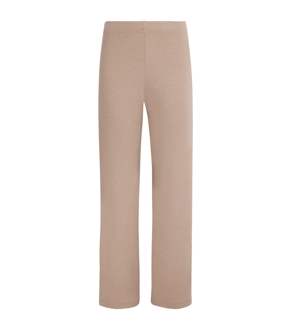 LESET Womens Lauren Wide-Leg Lounge Trousers Sable