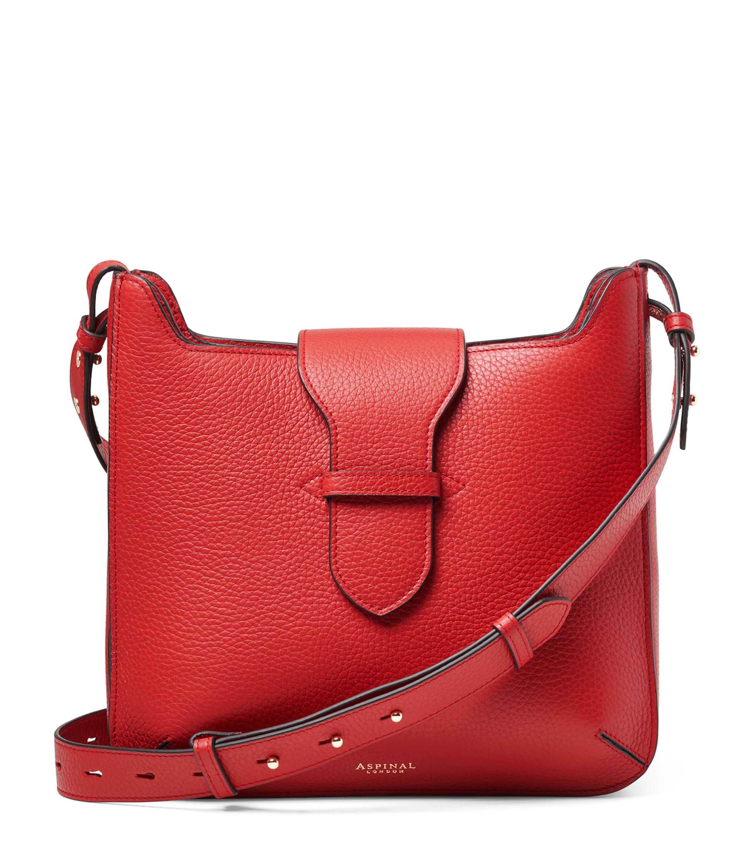 Aspinal Of London Leather Ella Cross-Body Bag Cardinalred