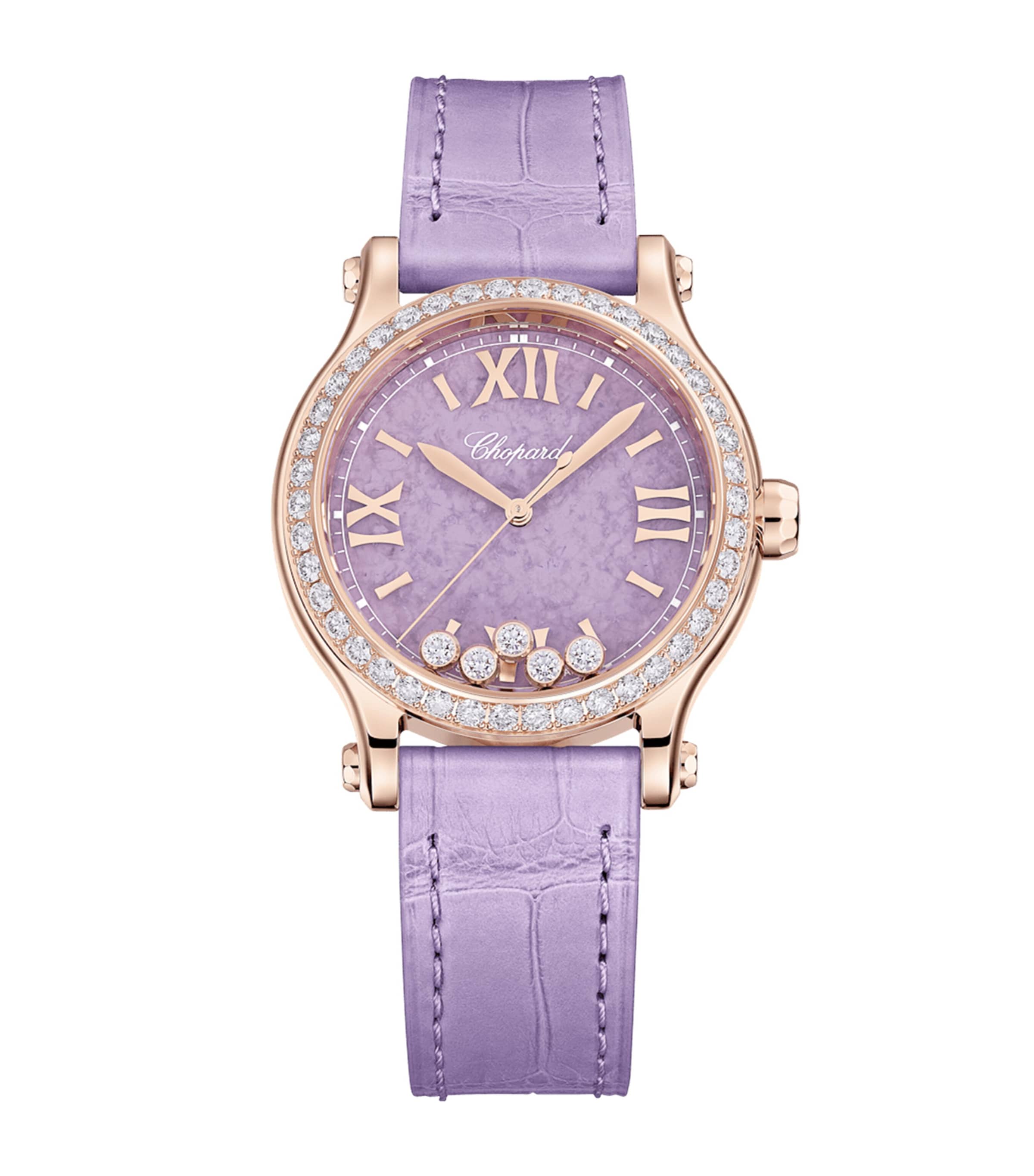 Rose Gold and Diamond Happy Sport Automatic Watch 33mm