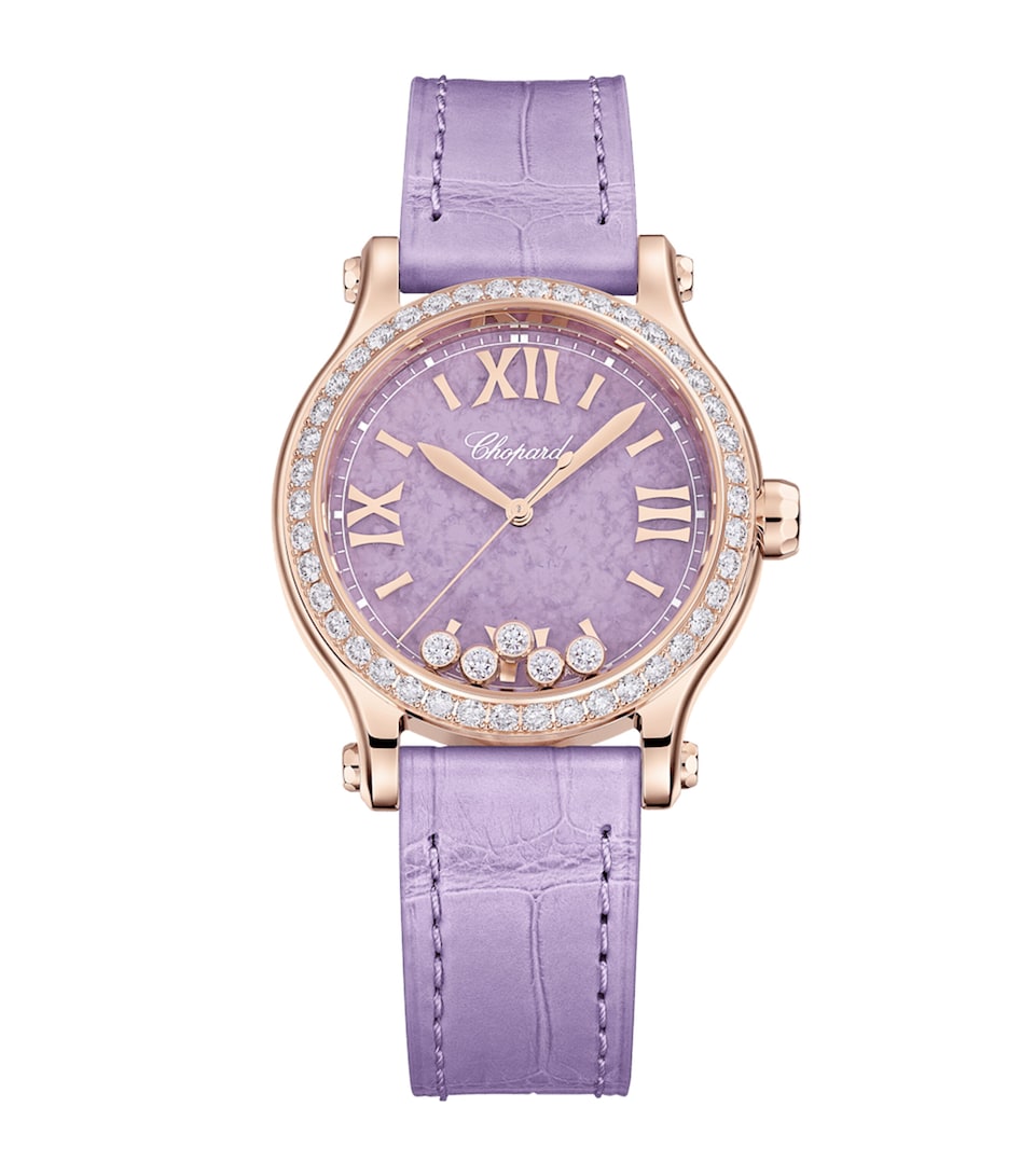 Rose Gold and Diamond Happy Sport Automatic Watch 33mm