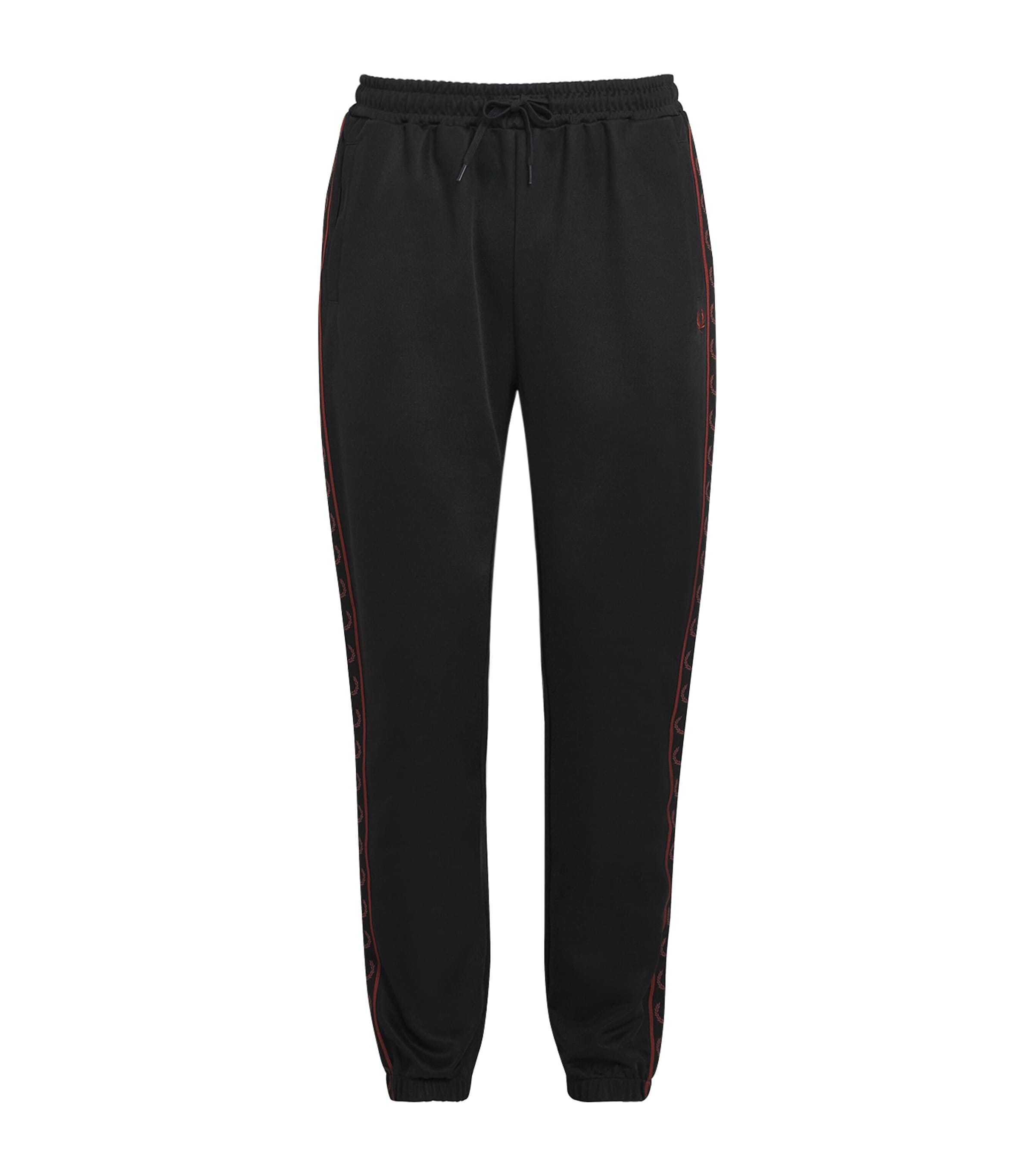 Fred Perry Mens Contrast Tape Wreath Sweatpants Black
