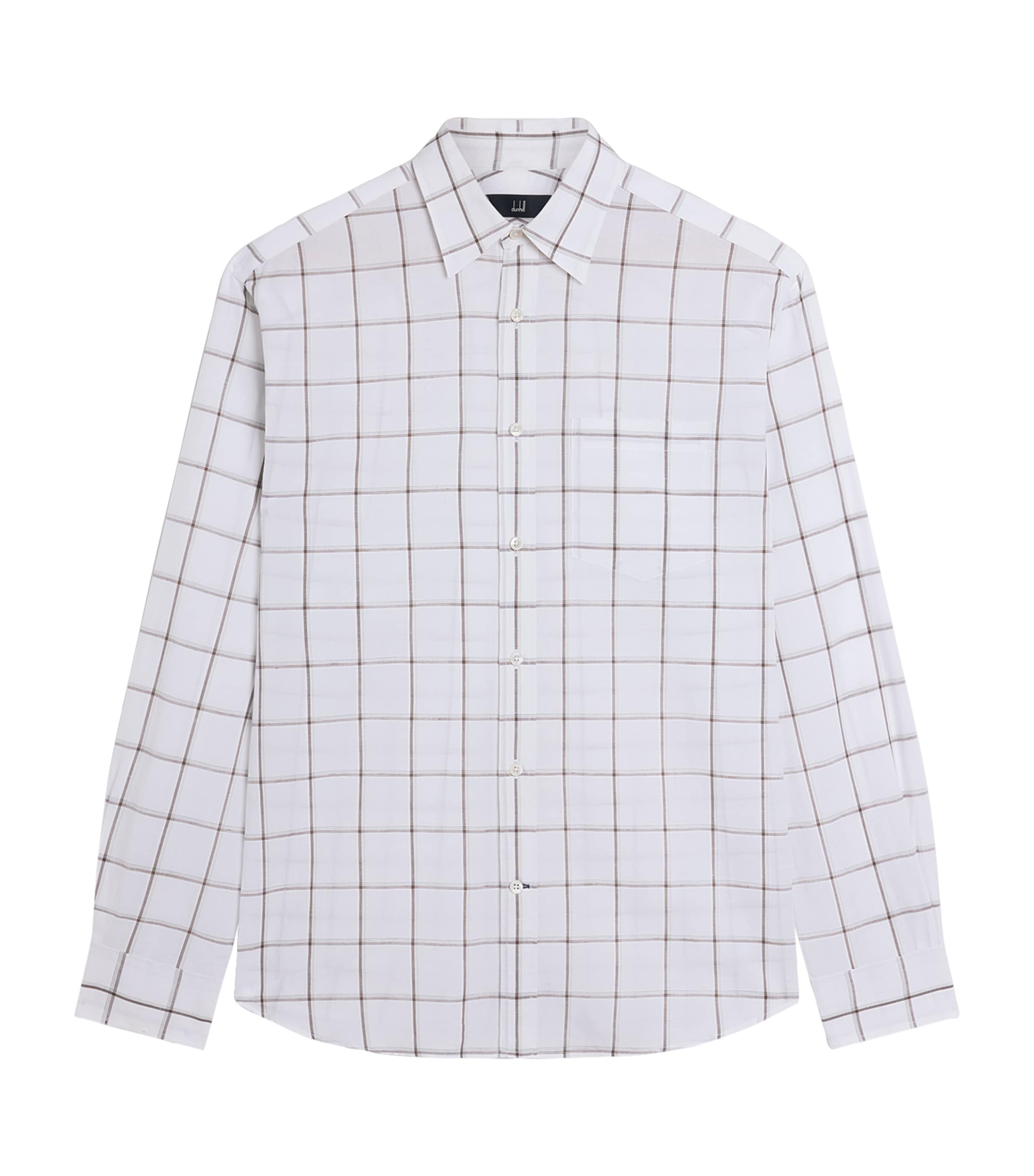 Dunhill Mens Cotton-Linen Check Shirt