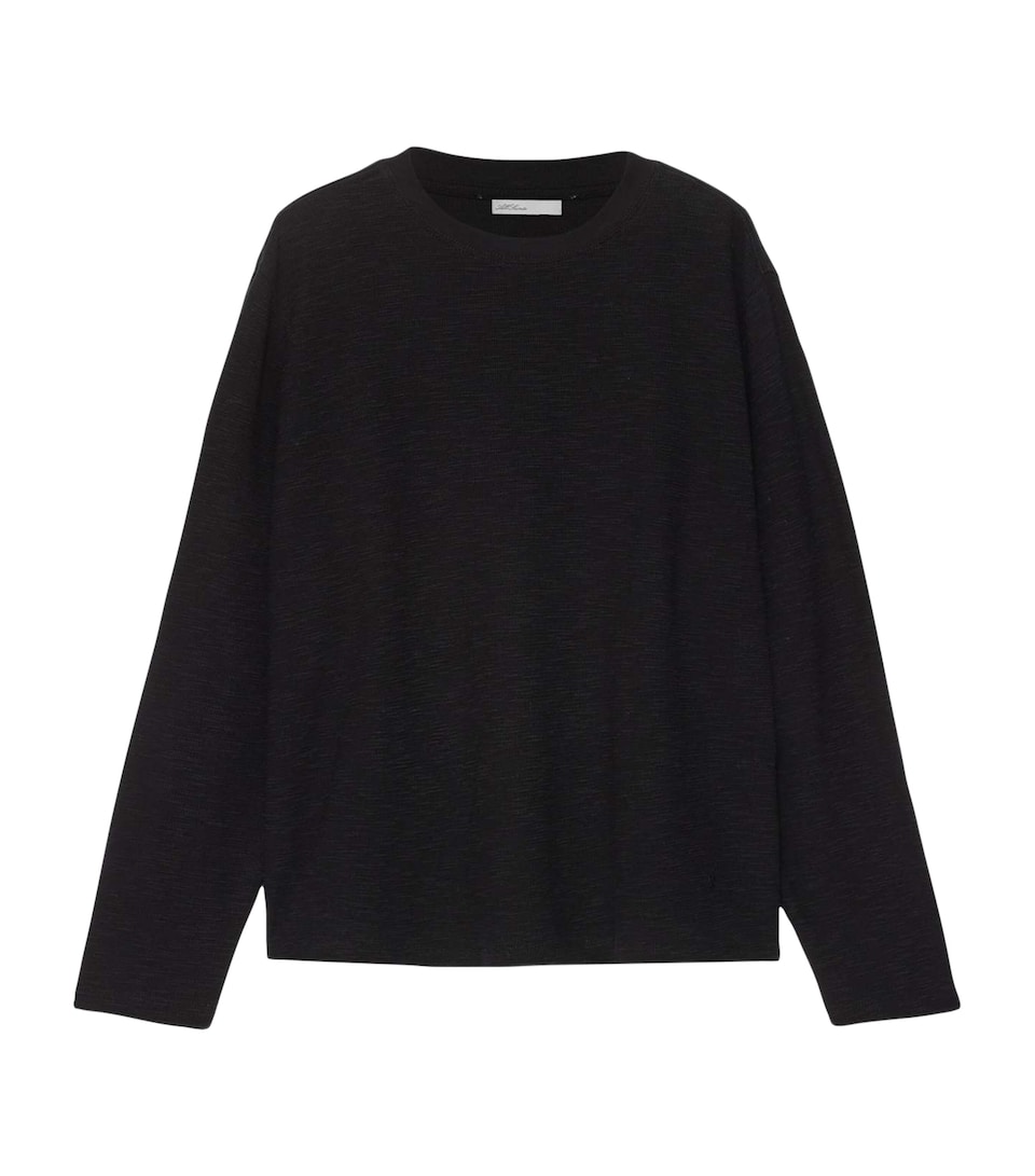 AllSaints Womens Organic Cotton Abel Long-Sleeve T-Shirt Jet Black