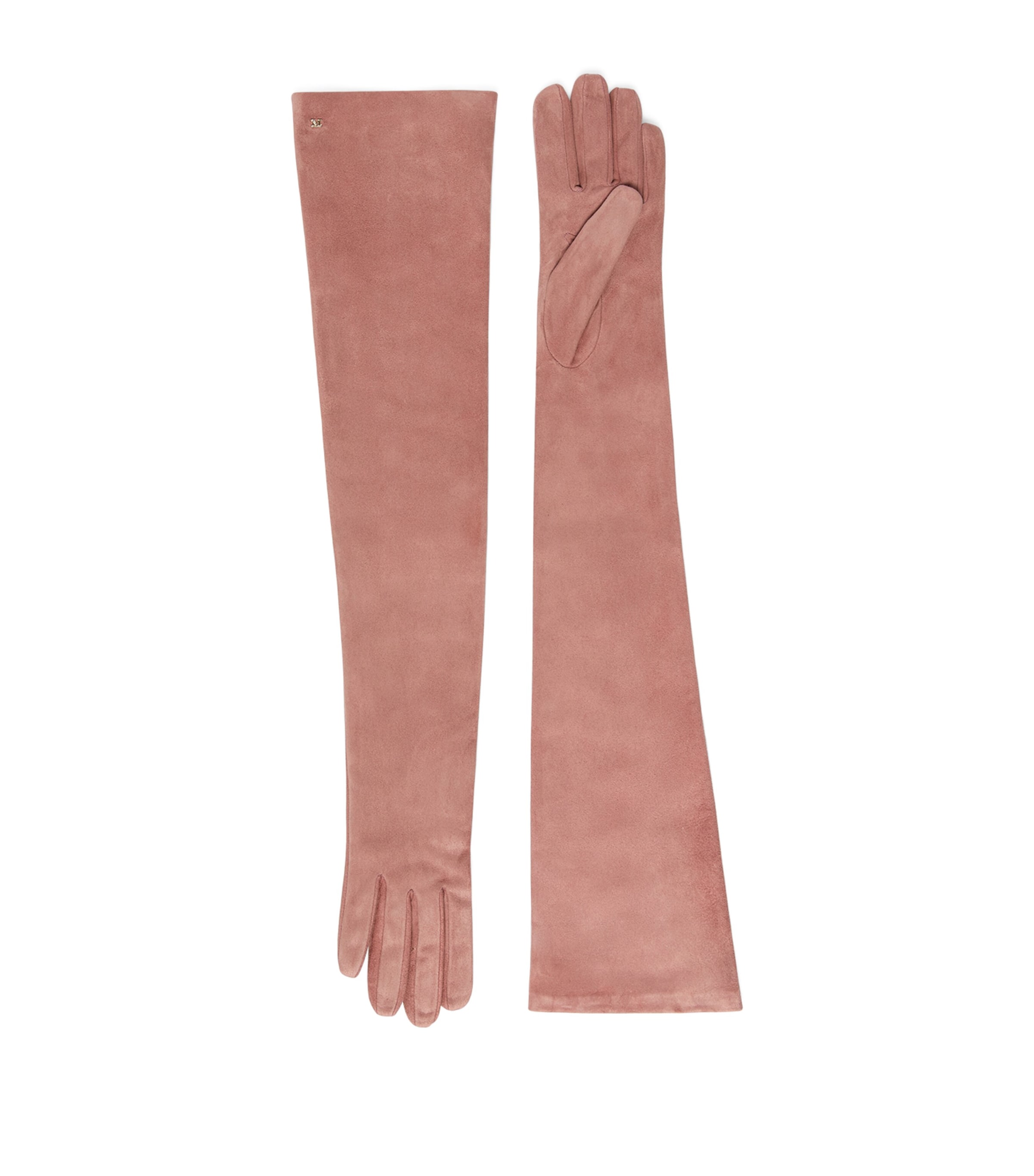 Max Mara Suede Long Gloves Pink