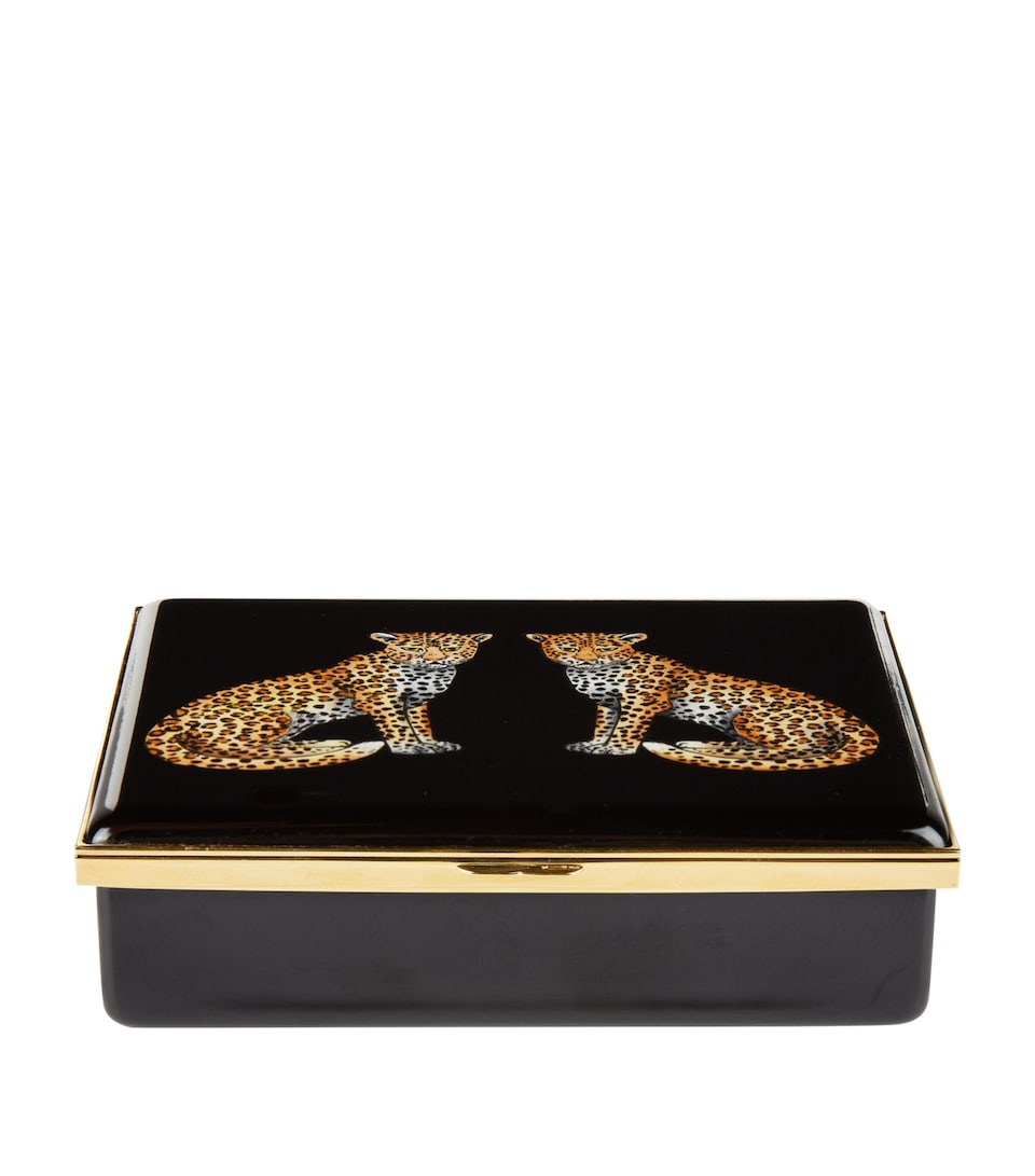 Enamel Twin Leopards Box