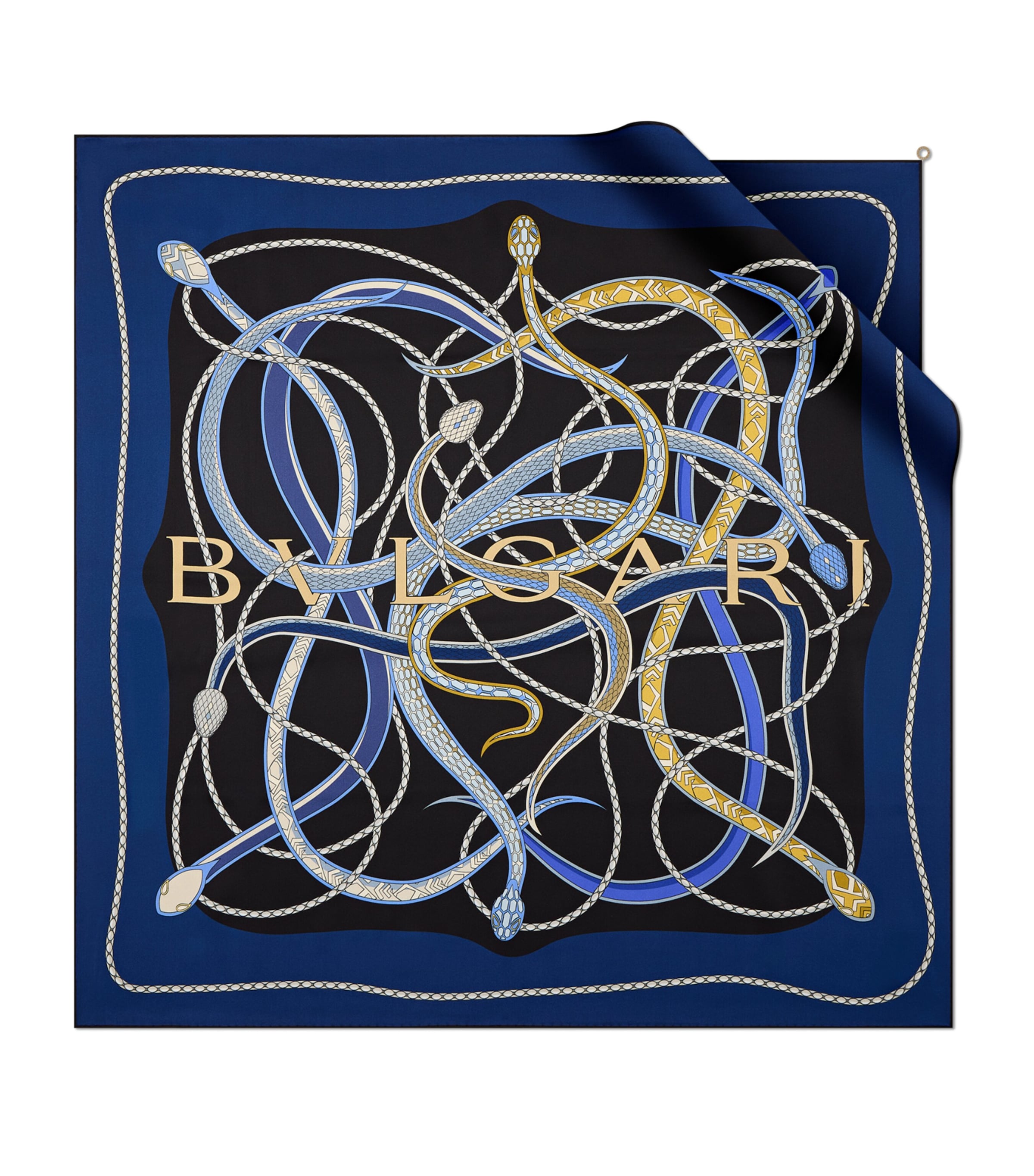 Bvlgari Silk Serpenti 75 Scarf Black