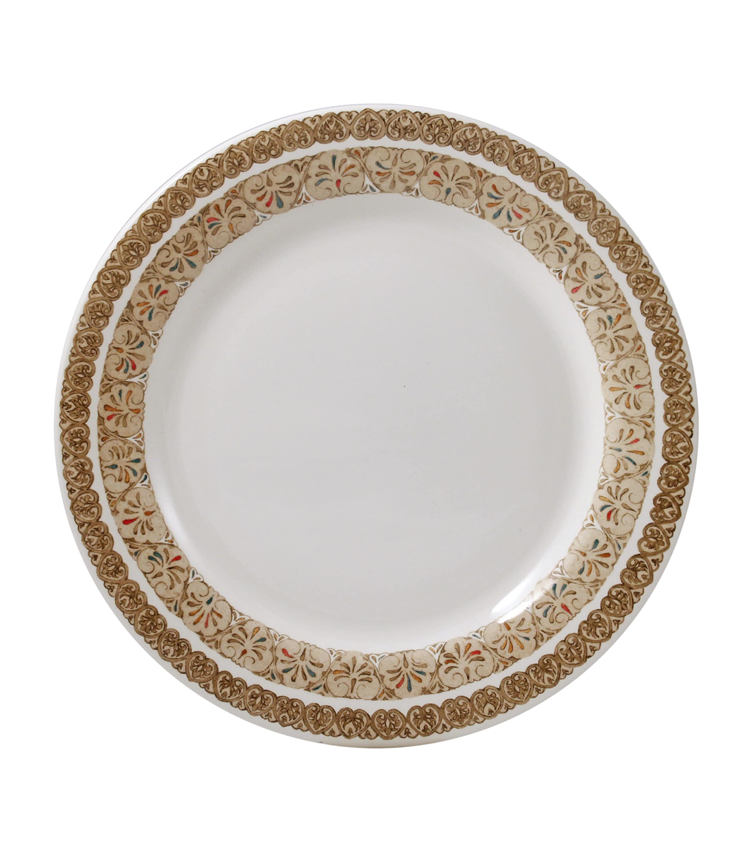 Gien Set of 4 Chevaux du Vent Dinner Plates (27.5cm) White, Brown