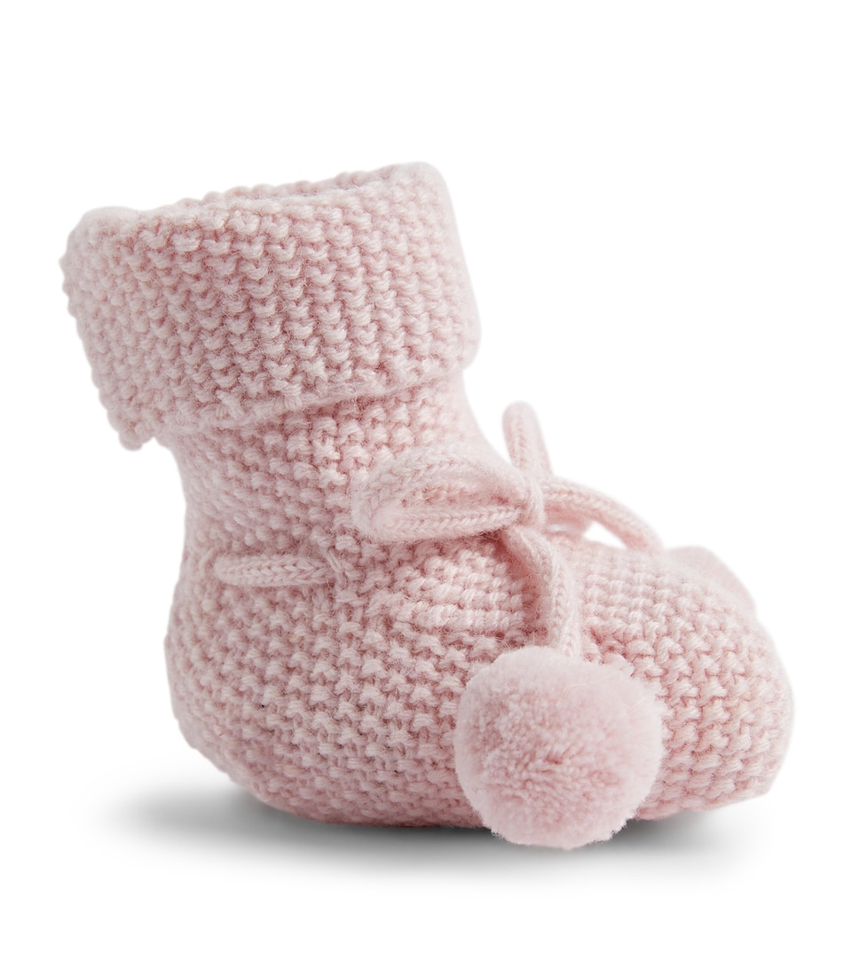 Trotters Pom-Pom Booties Pale Pink