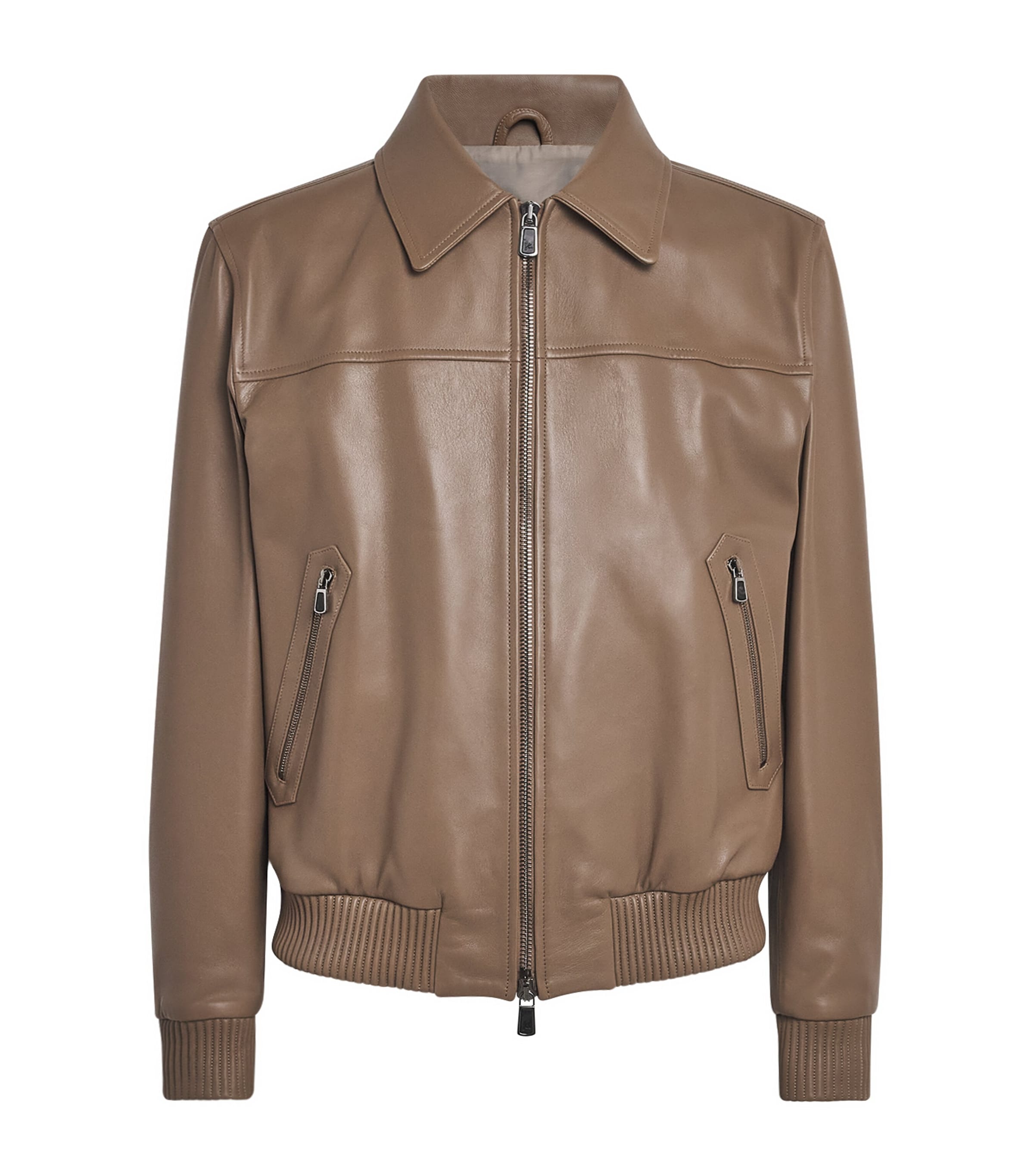 Isaia Mens Lambskin Flight Jacket