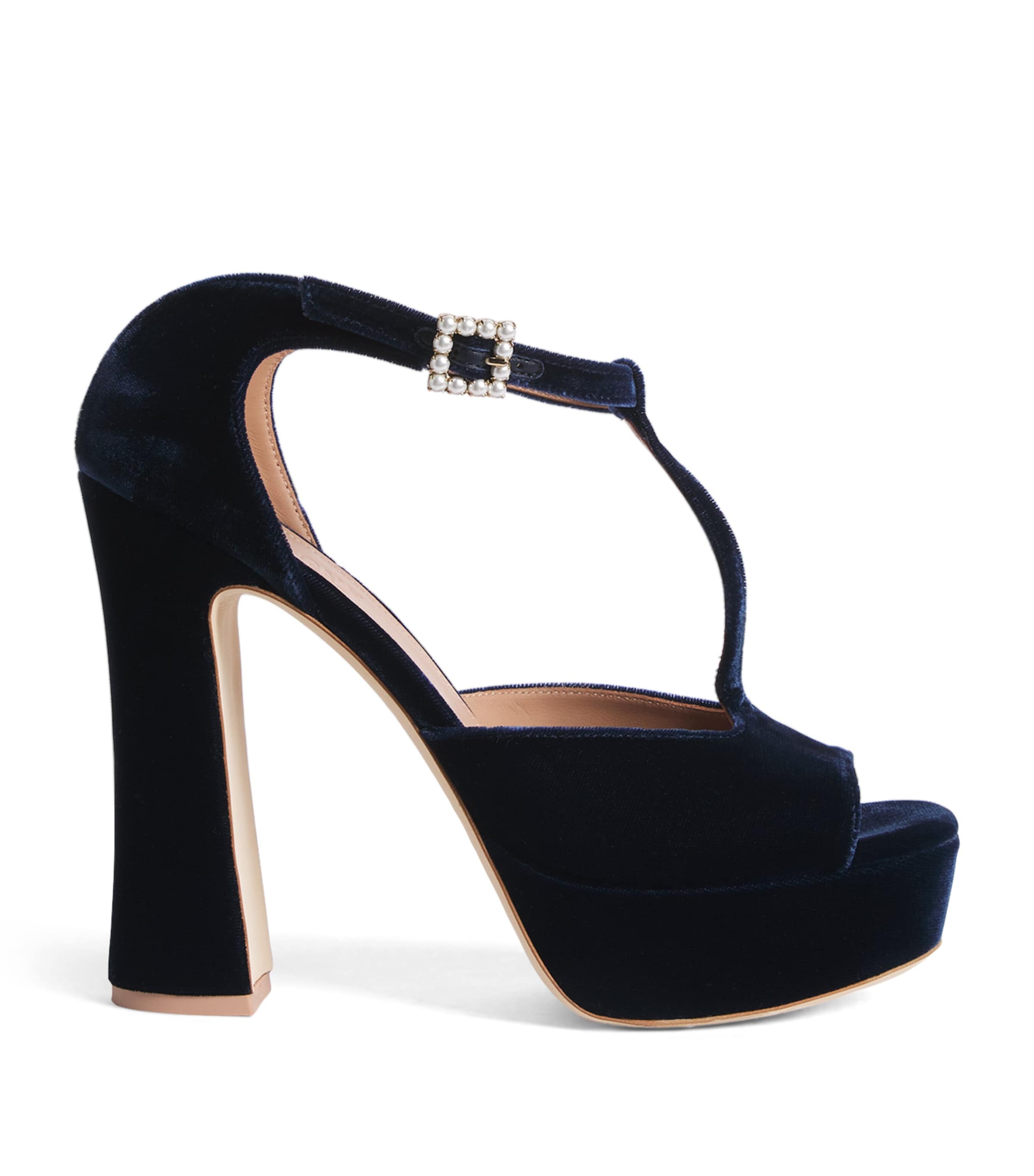 Malone Souliers Velvet Nomi Heeled Sandals 125 Midnight