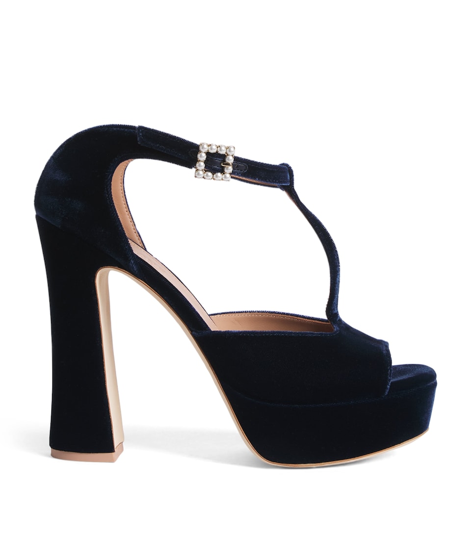 Malone Souliers Velvet Nomi Heeled Sandals 125 Midnight