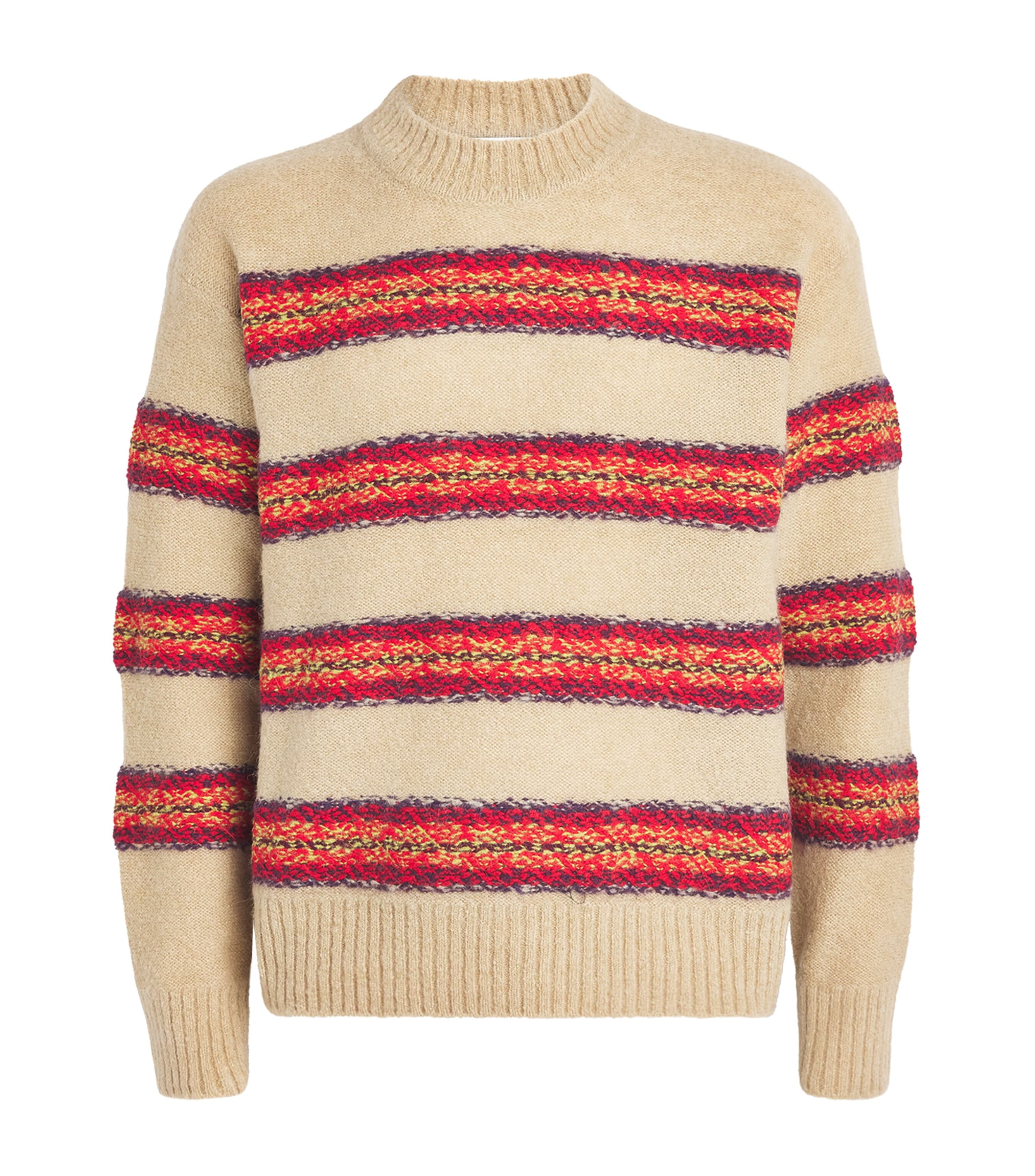 DRIES VAN NOTEN Mens Alpaca-Wool-Blend Stripe Sweater