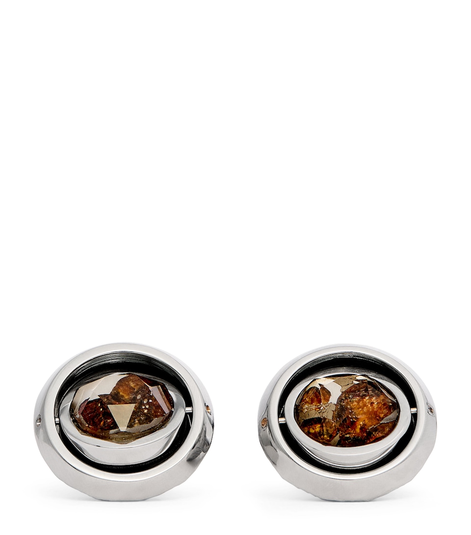 Graffiato Stony-Iron Meteorite Cufflinks