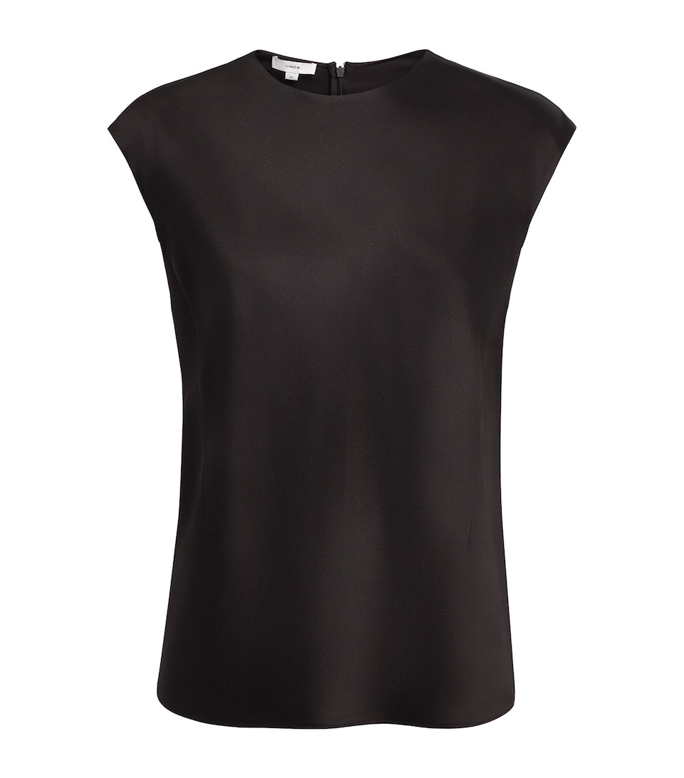 Vince Womens Satin Sleeveless Blouse Cinderwood