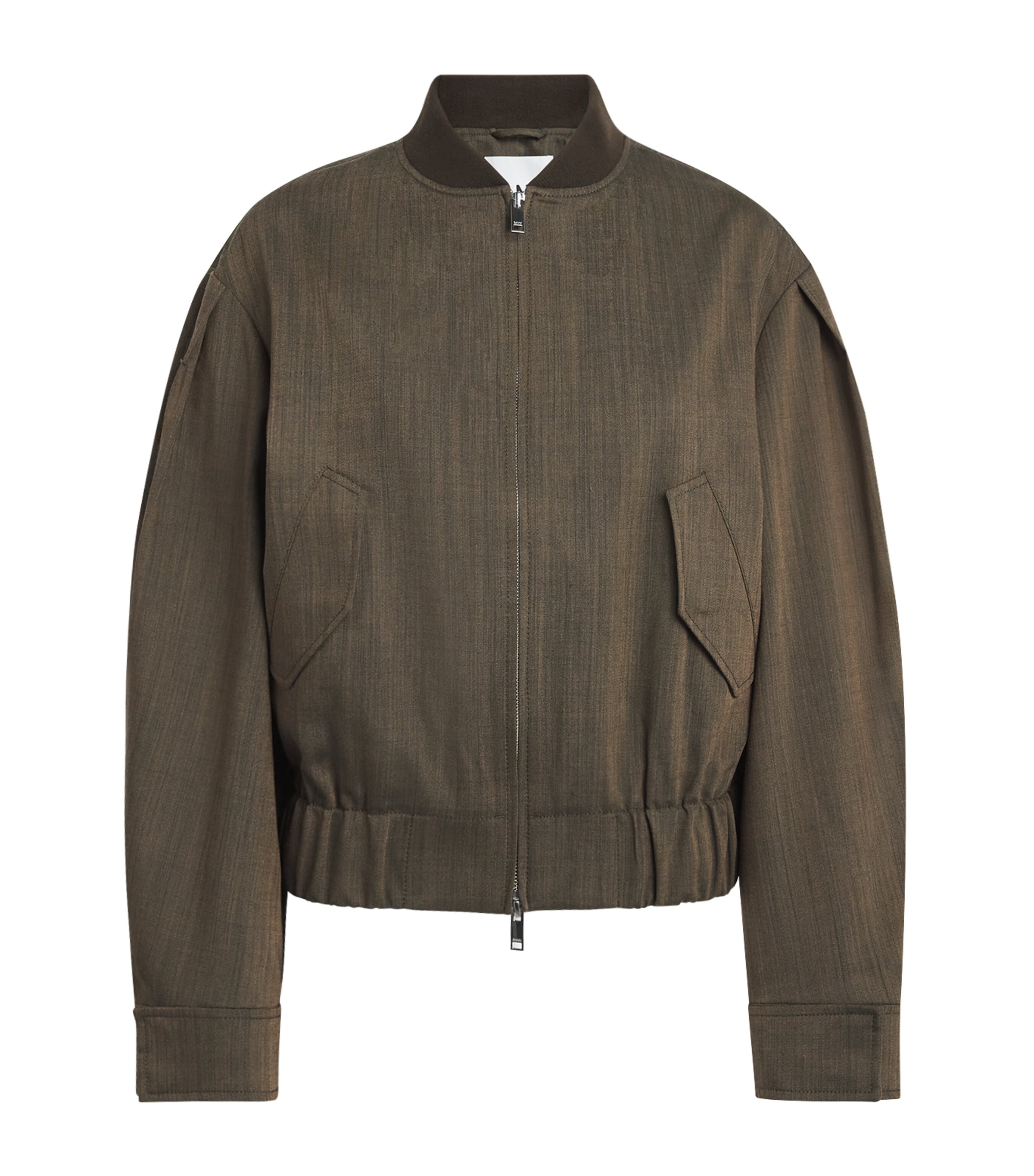 GANNI Womens Wool Bomber Jacket Zxz Canteen