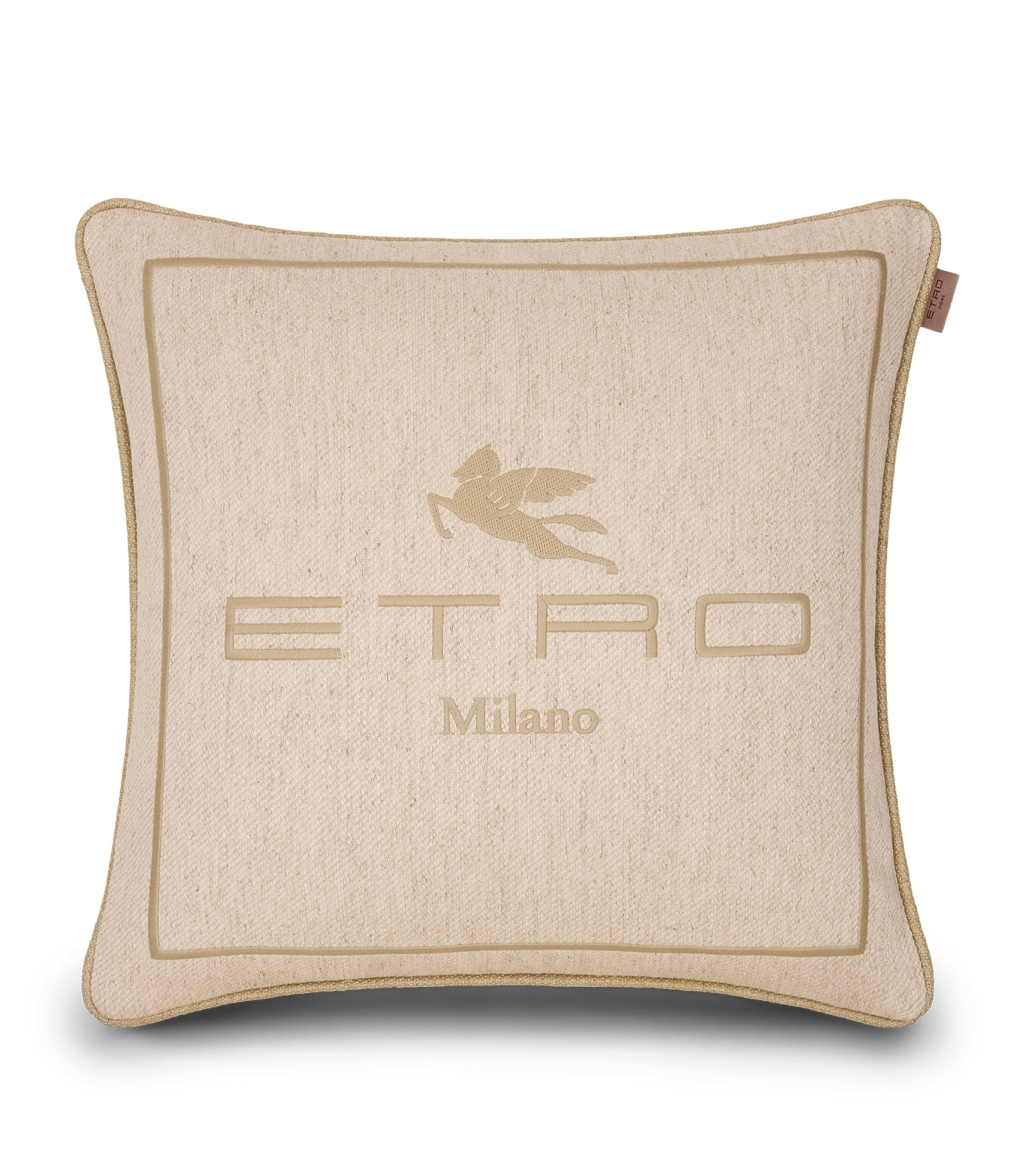 Etro Linen Embroidered Emilia Cushion (45cm x 45cm) Pale Yellow