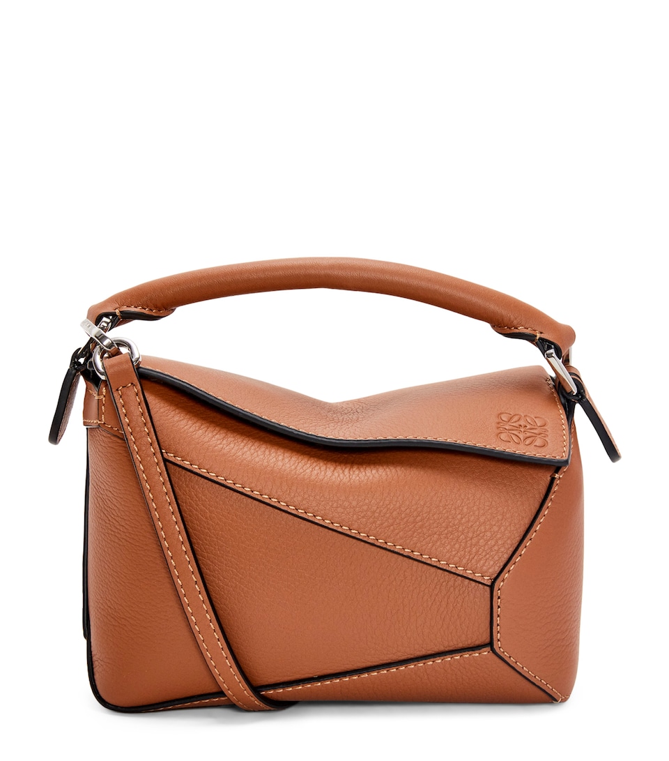 Mini Leather Puzzle Edge Top-Handle Bag