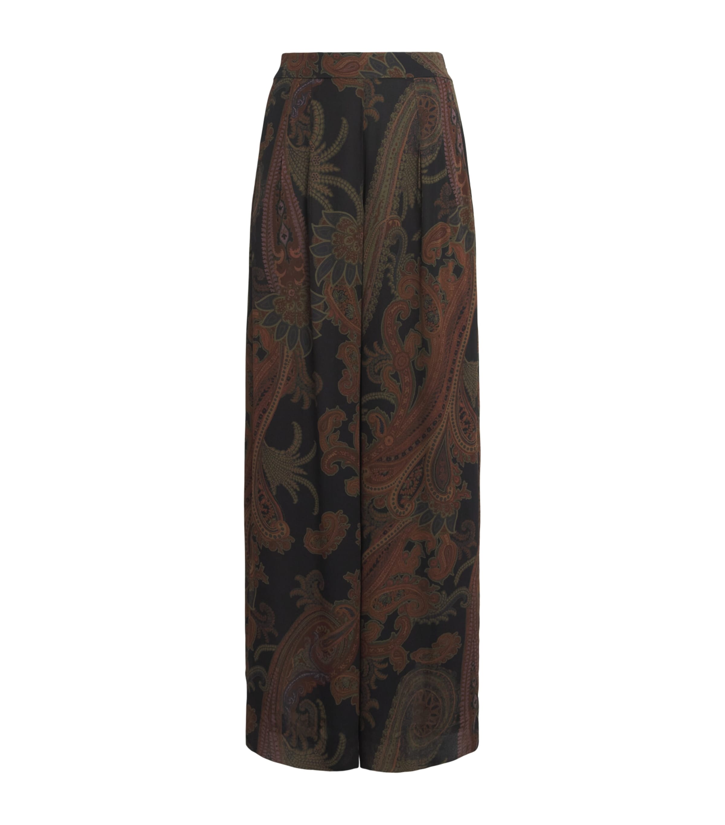 PAIGE Womens Georgette Paisley Carina Trousers Black Multi