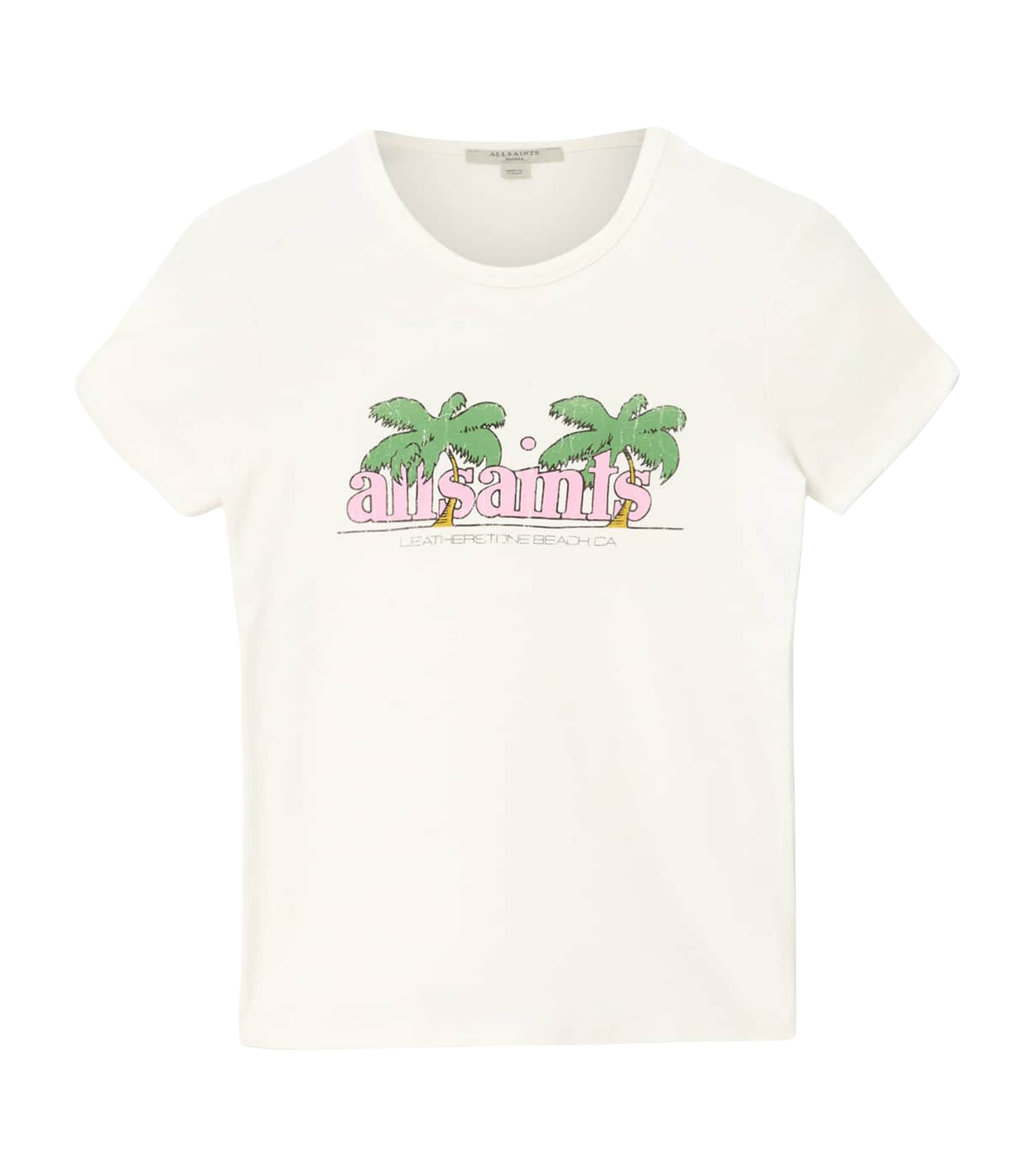 AllSaints Womens Organic Cotton Troppo Stevie T-Shirt Chalk White