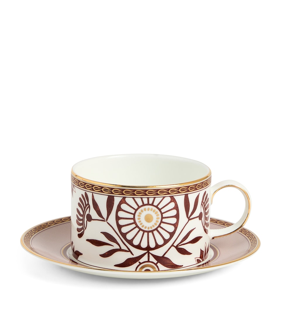 Bone China Red Splendour Teacup and Saucer