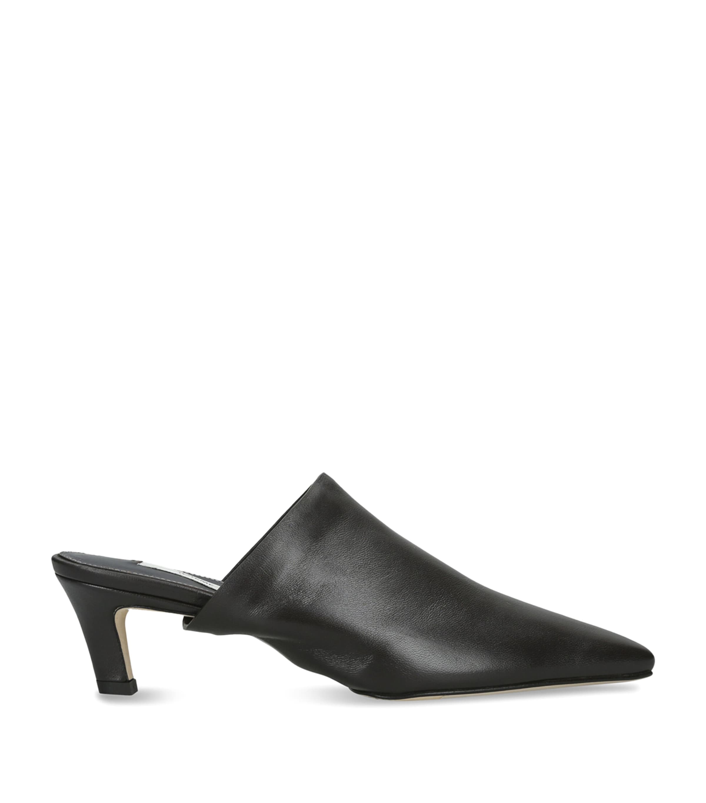 Toteme Soft Nappa Heeled Mules 55 Dark Brown