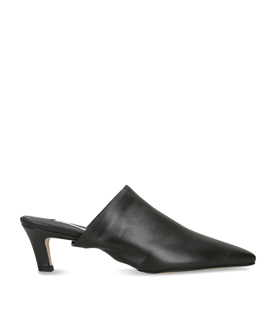 Toteme Soft Nappa Heeled Mules 55 Dark Brown