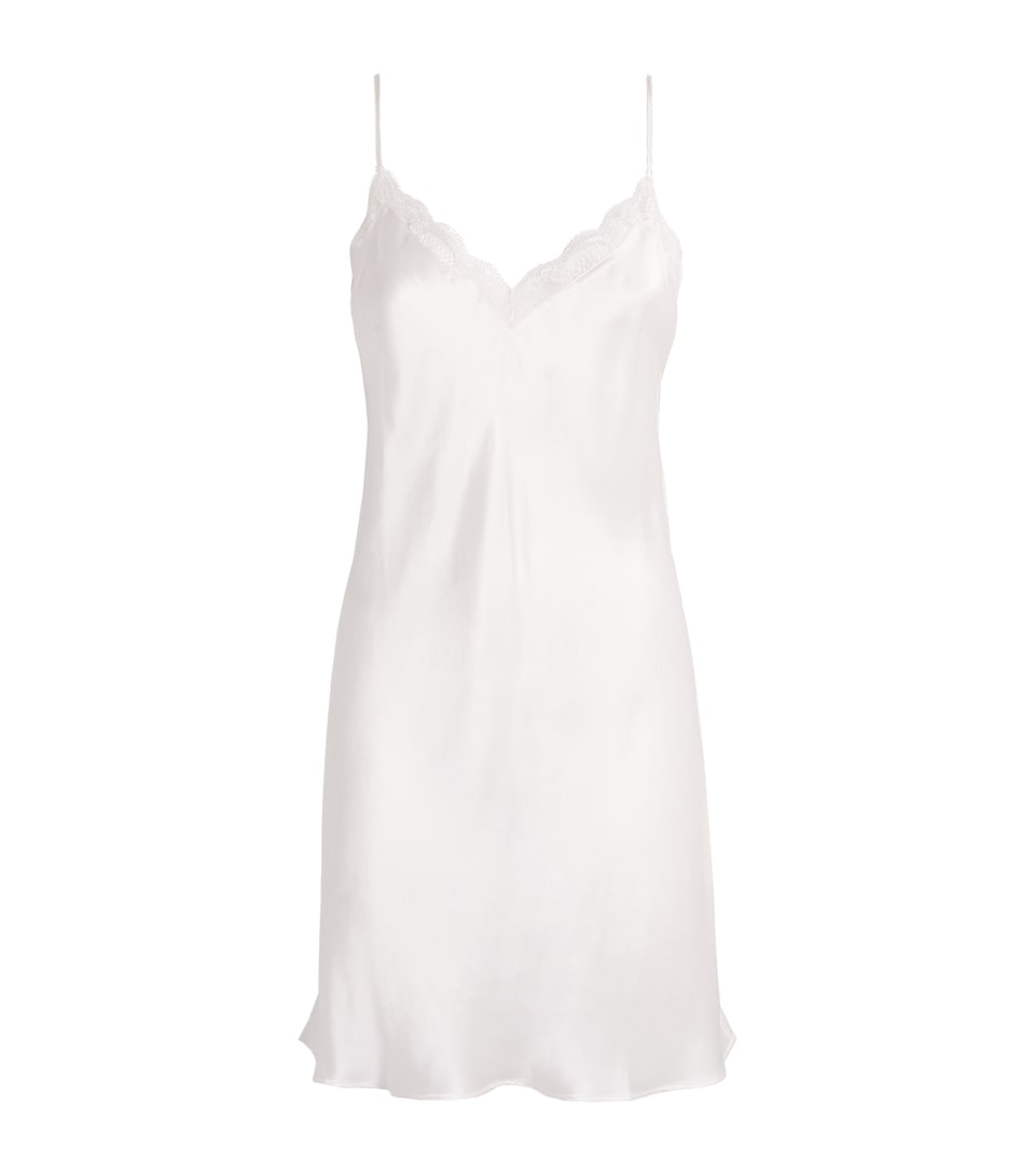 Simone Perele Womens Silk-Blend Love Me Mini Slip Dress Naturel