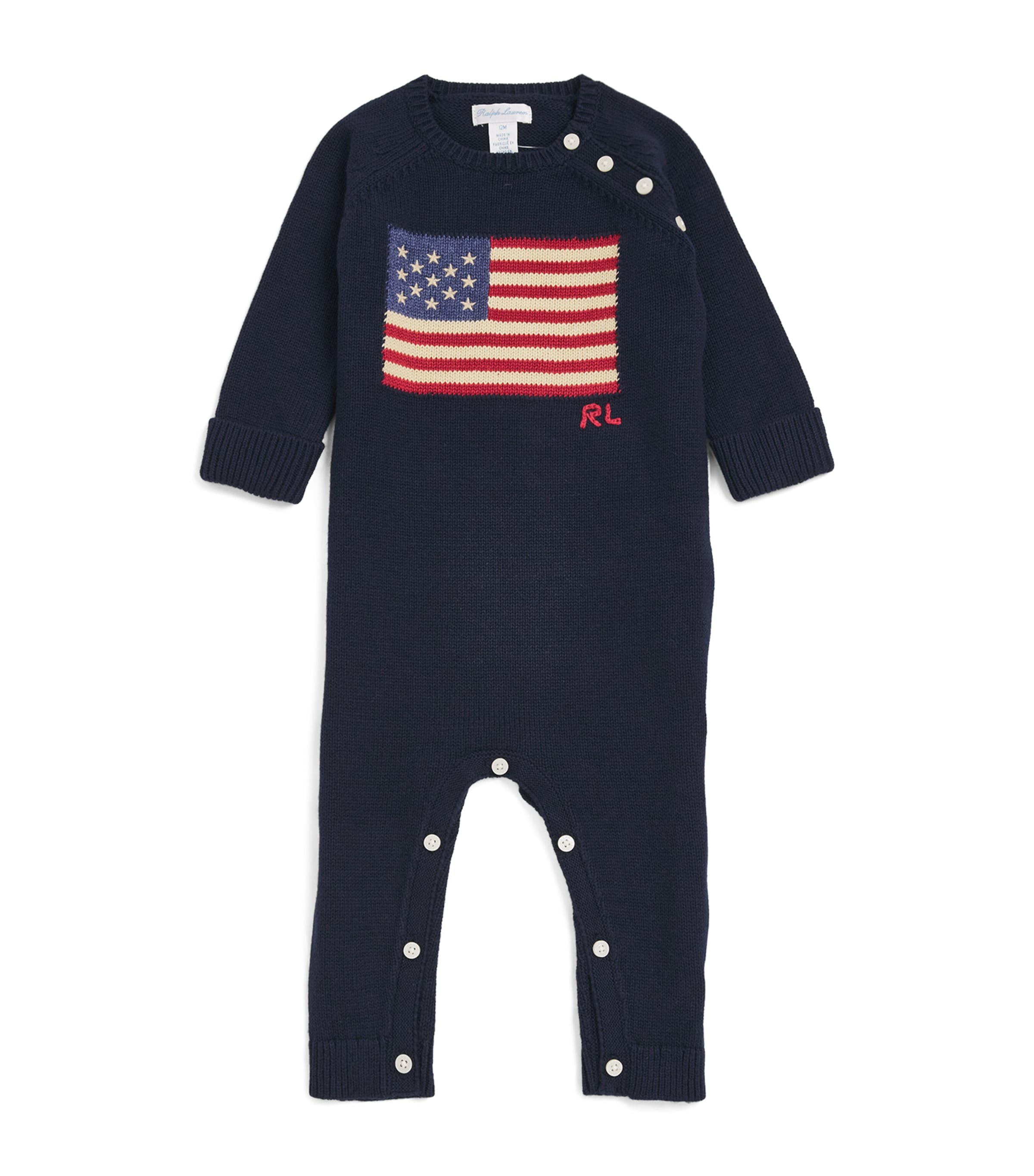 Ralph Lauren Kids American Flag All-In-One (3-12 Months) Blue