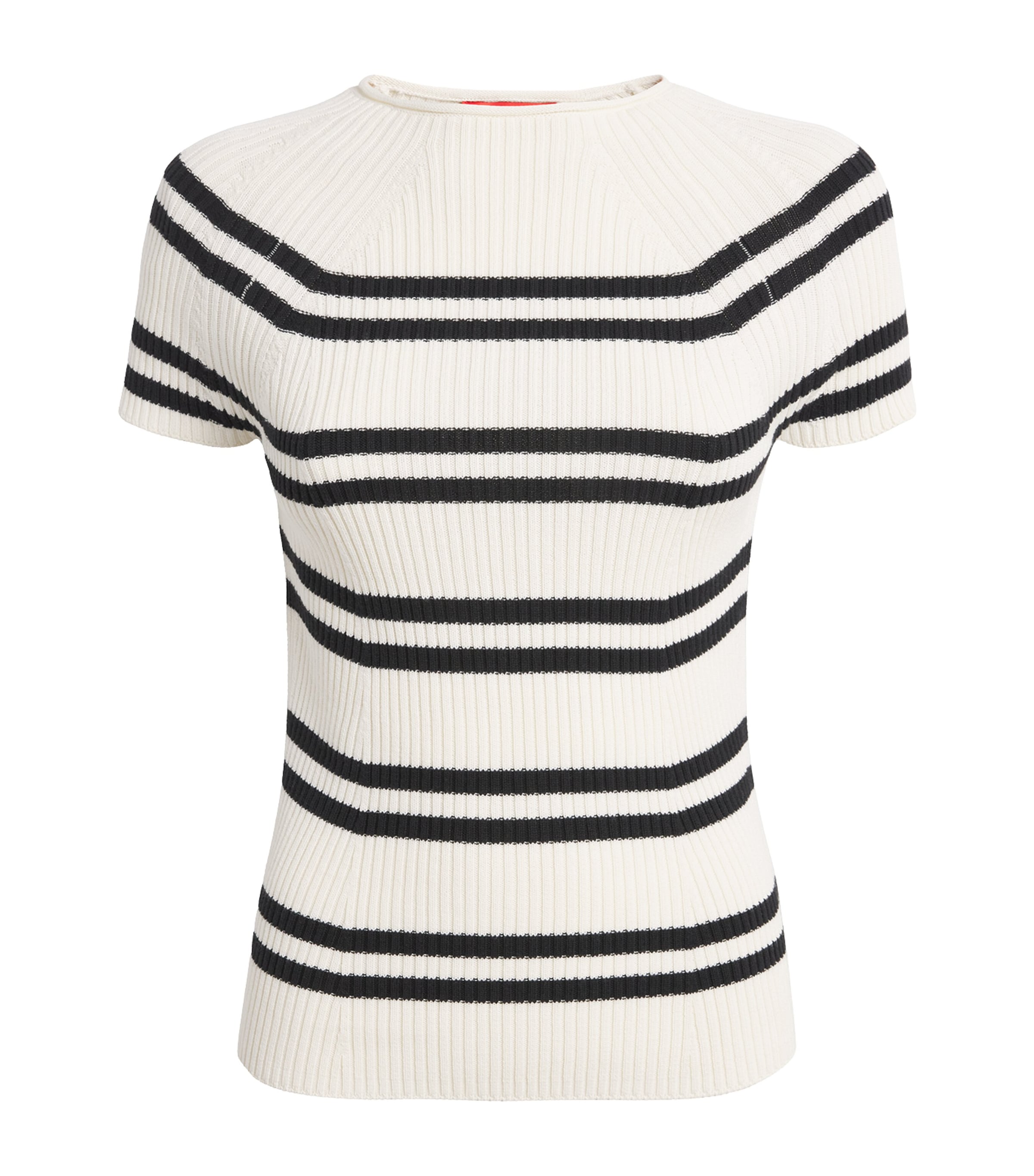 Stripe Short-Sleeve Sweater