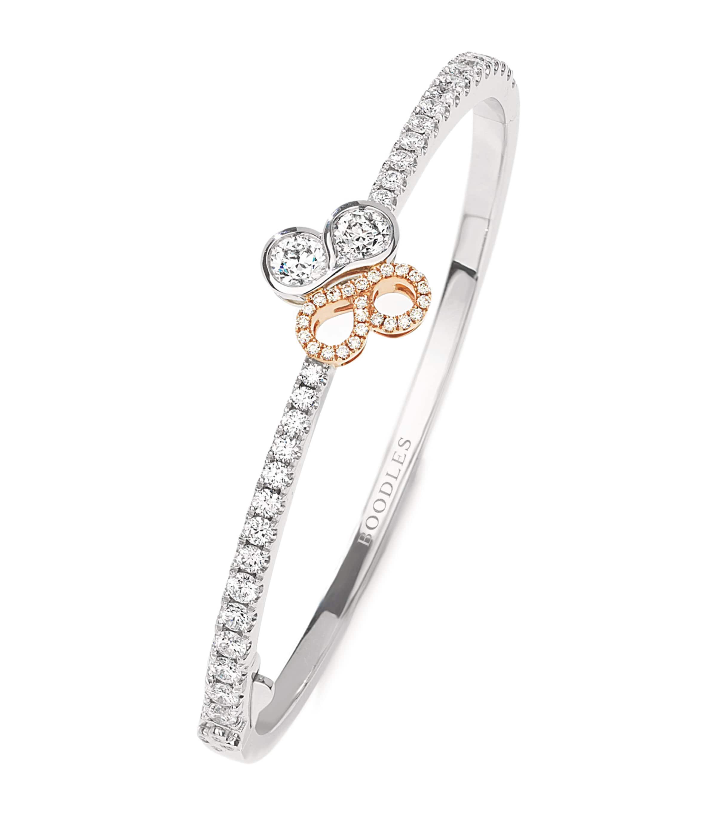 Platinum, Rose Gold and Diamond Be Boodles Bangle