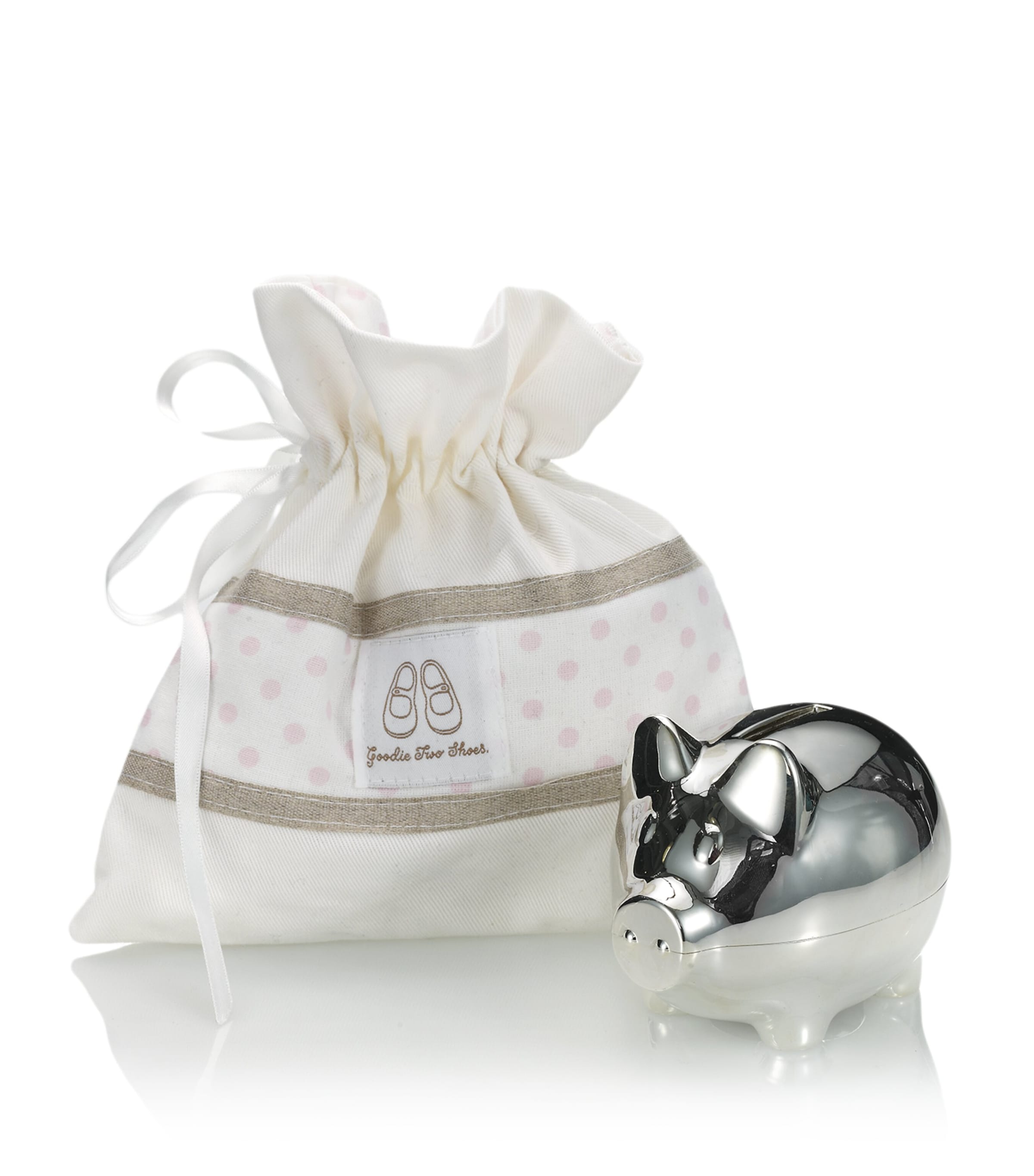 Silver Plated Piggy Bank (Pink)