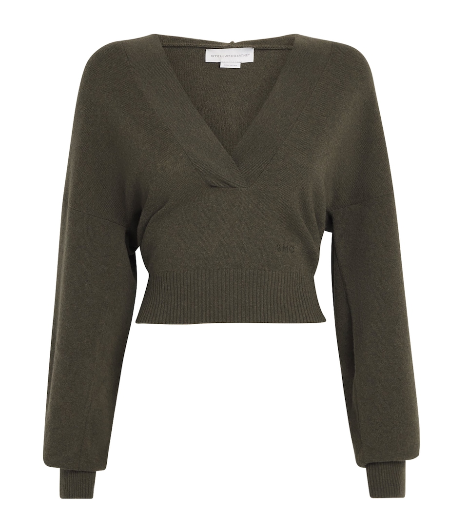 Wool Long-Sleeve Cropped Hoodie