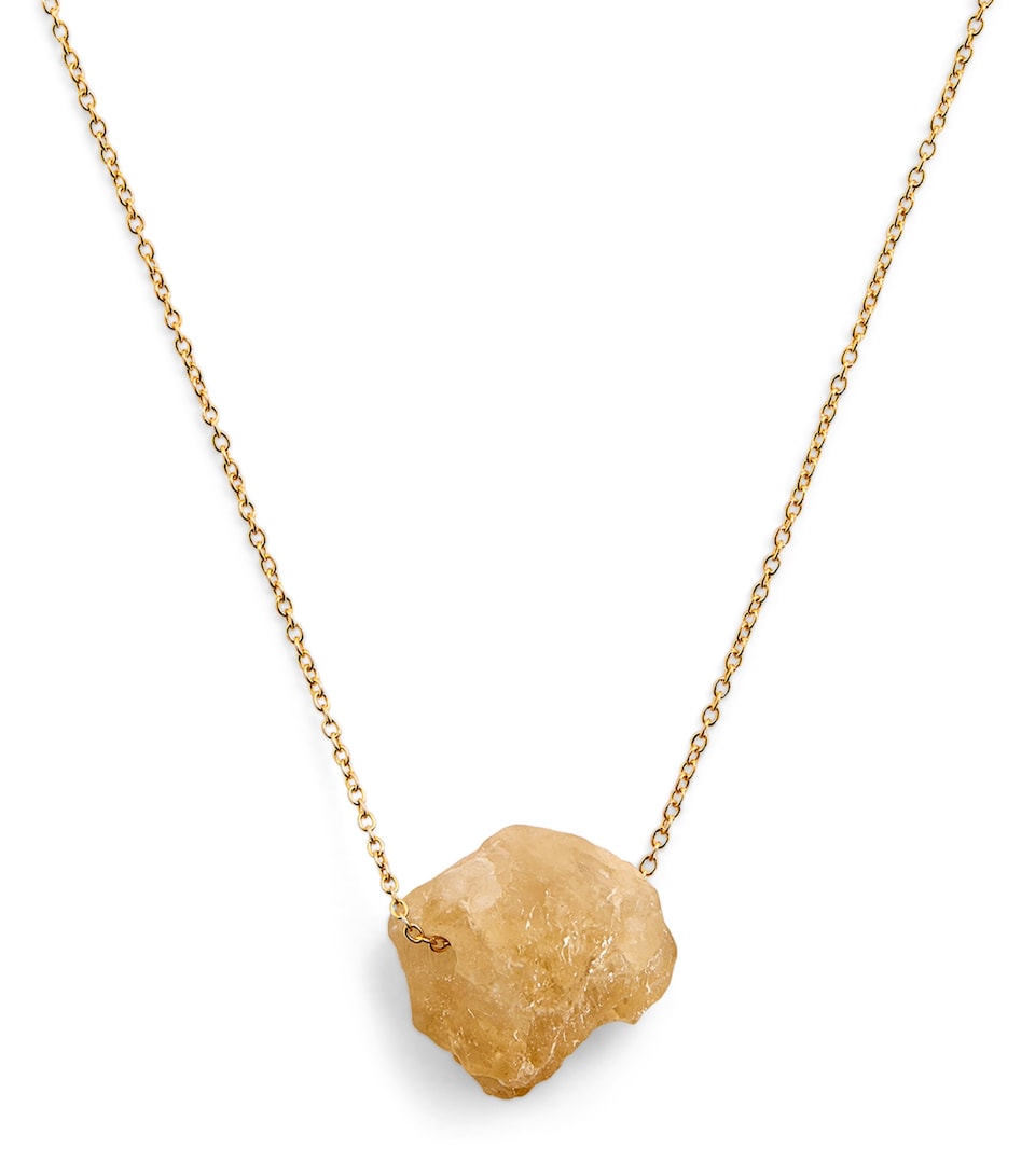 Hermina Athens Gold-Plated and Citrine Lukumaki Necklace Gold