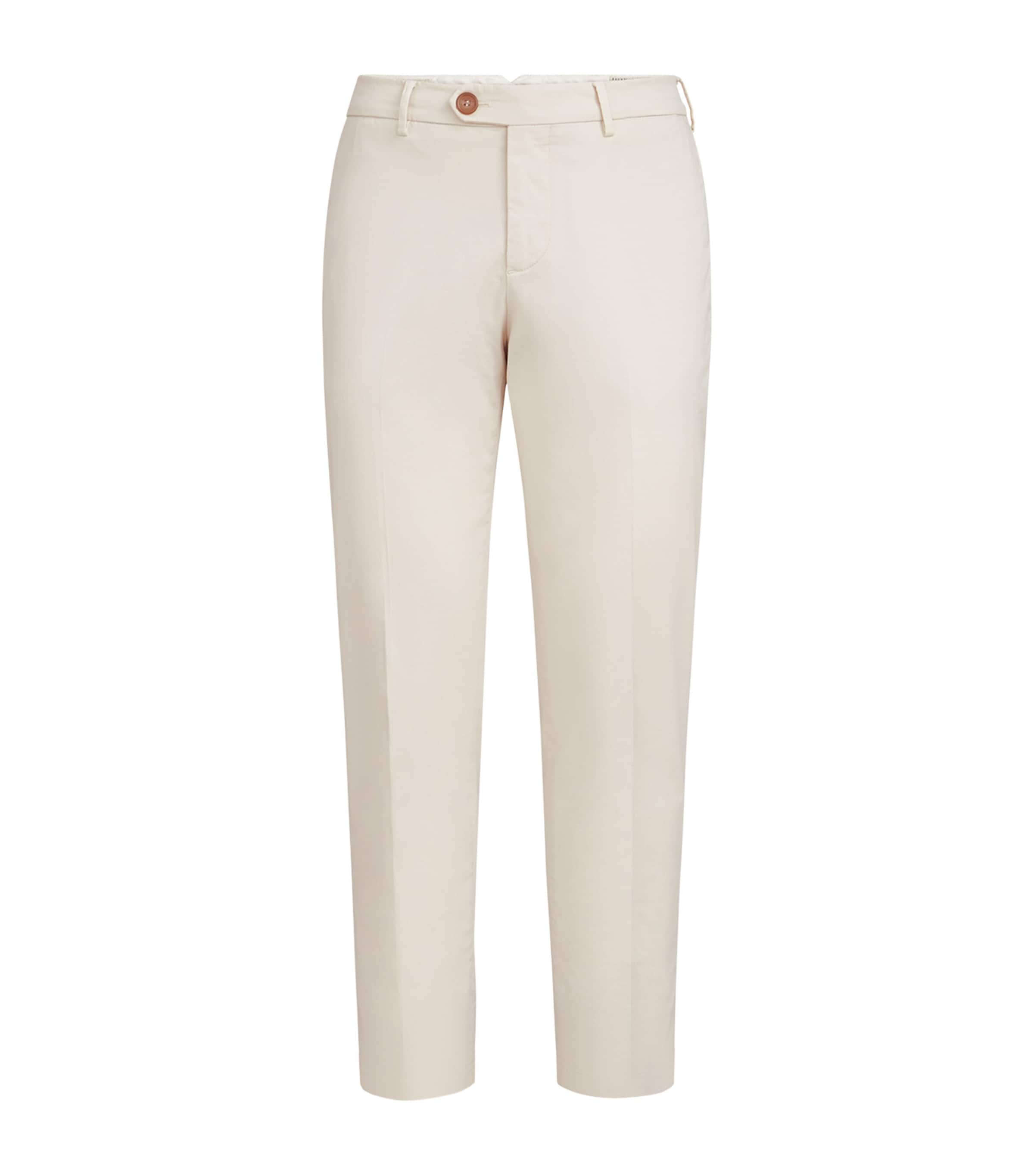 Brunello Cucinelli Mens Pima Cotton Comfort Gabardine Trousers
