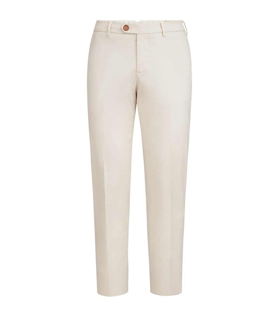 Brunello Cucinelli Mens Pima Cotton Comfort Gabardine Trousers