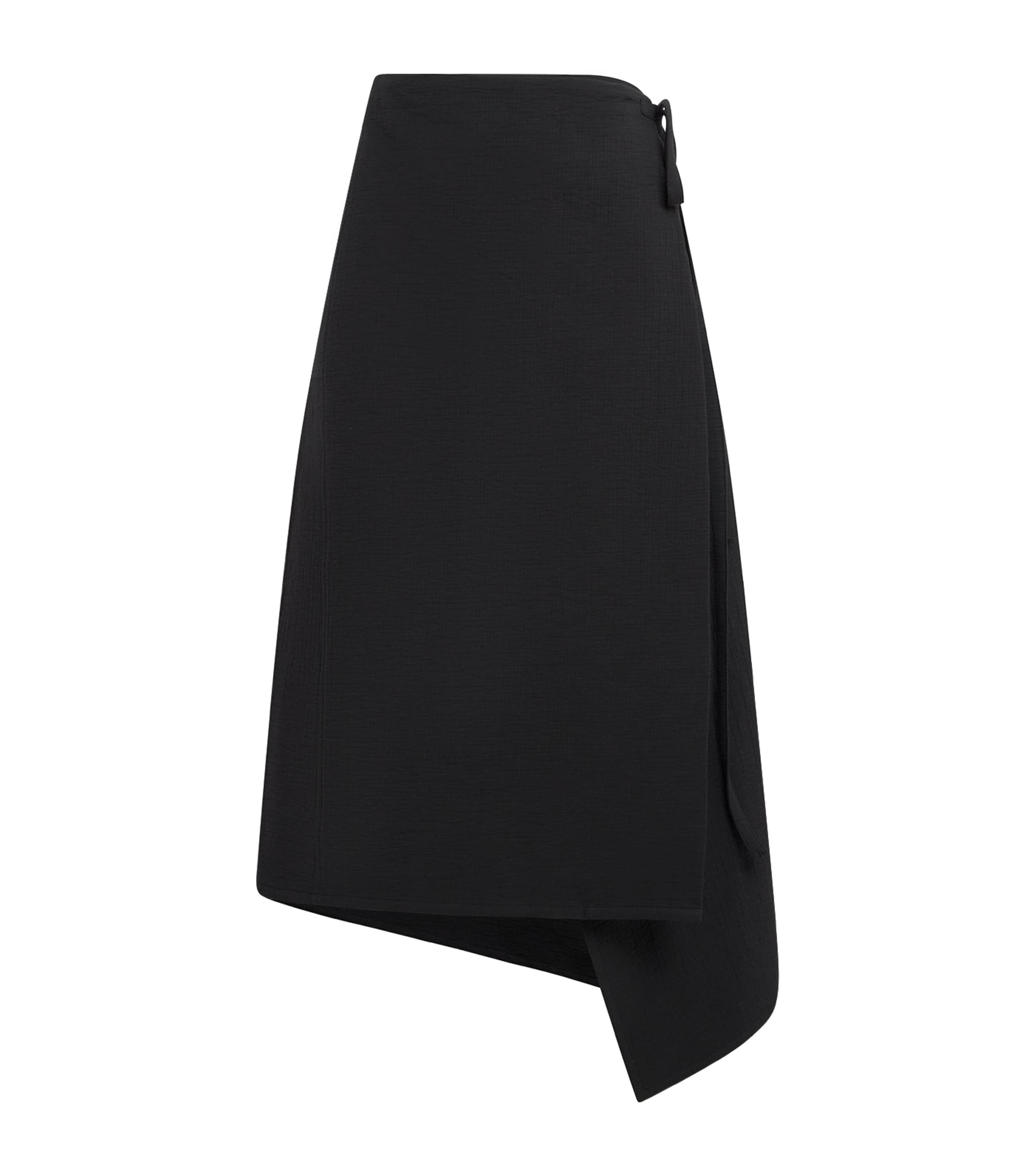 Cotton Wrap Midi Skirt