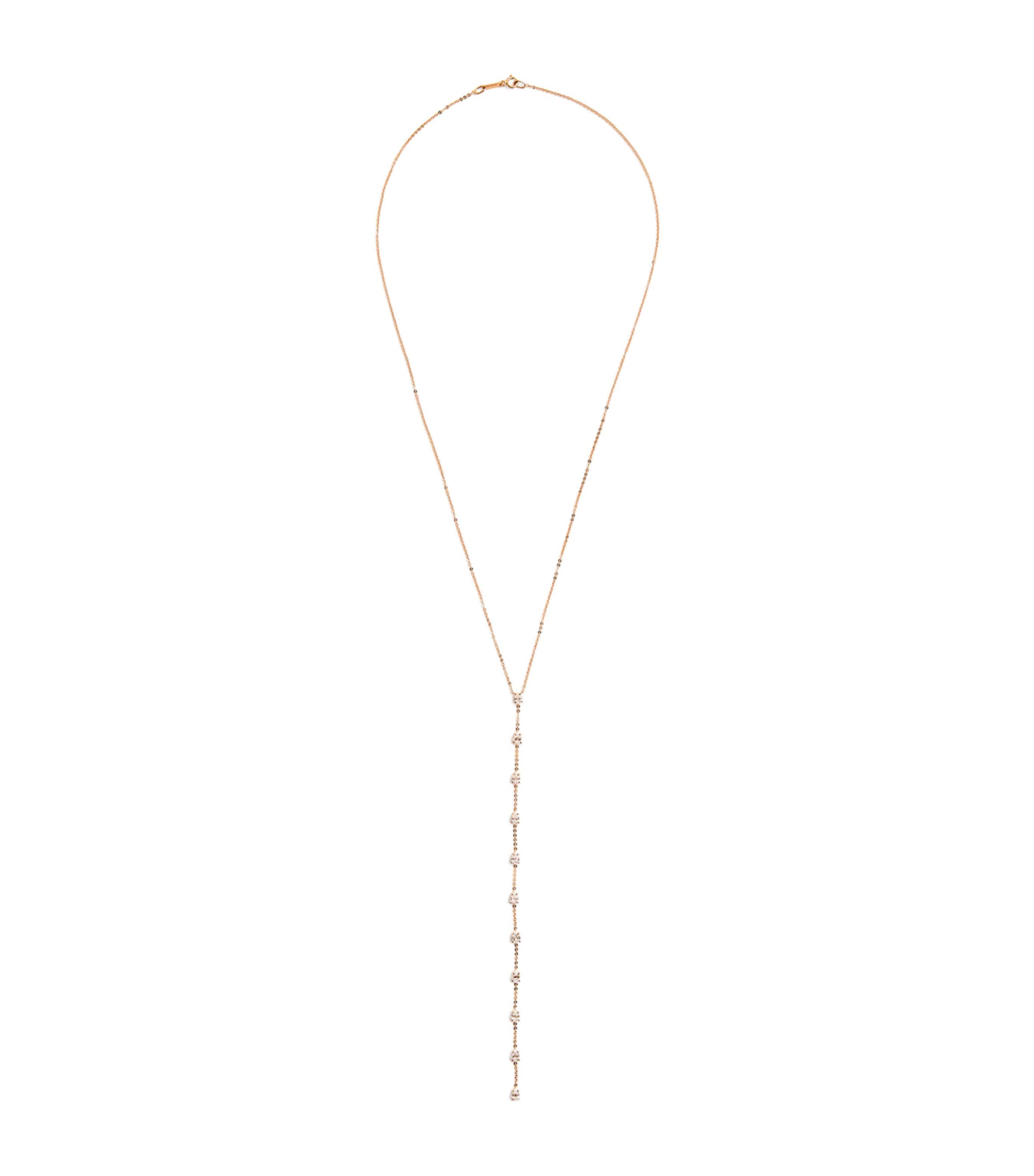 Rose Gold and Diamond Lariat Necklace