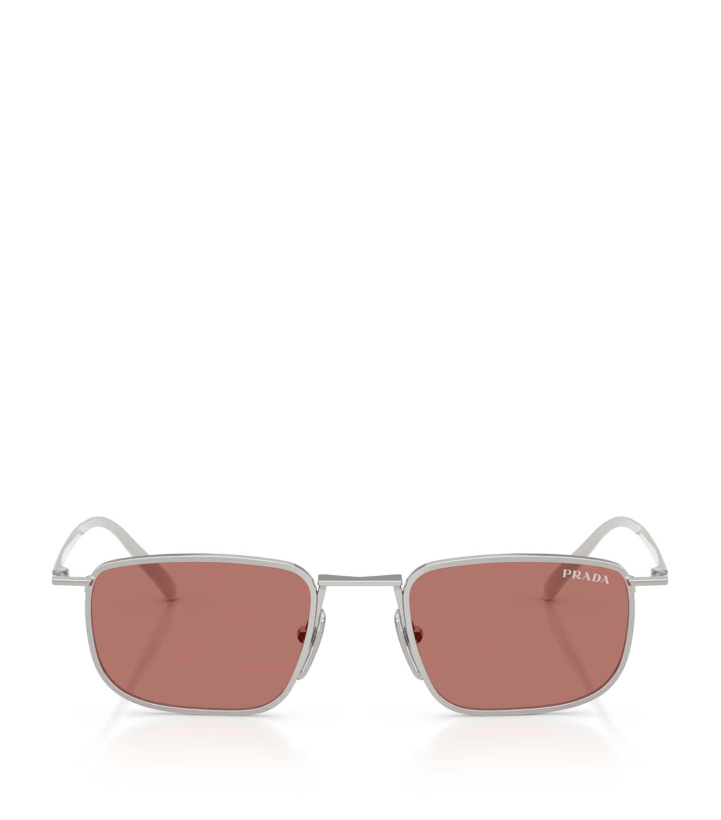Prada Metal Pillow Sunglasses Silver