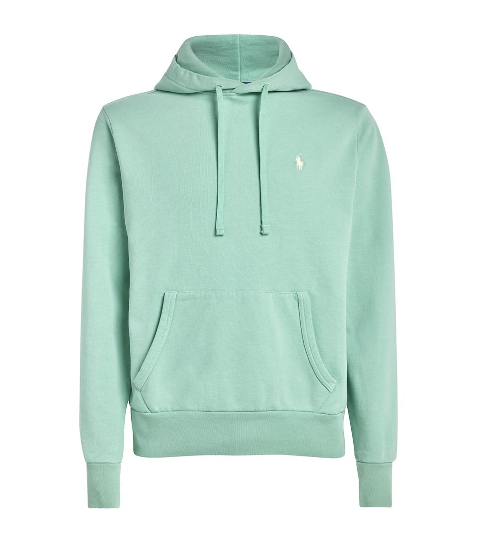 Polo Ralph Lauren Mens Cotton Loopback Fleece Polo Pony Hoodie Celadon