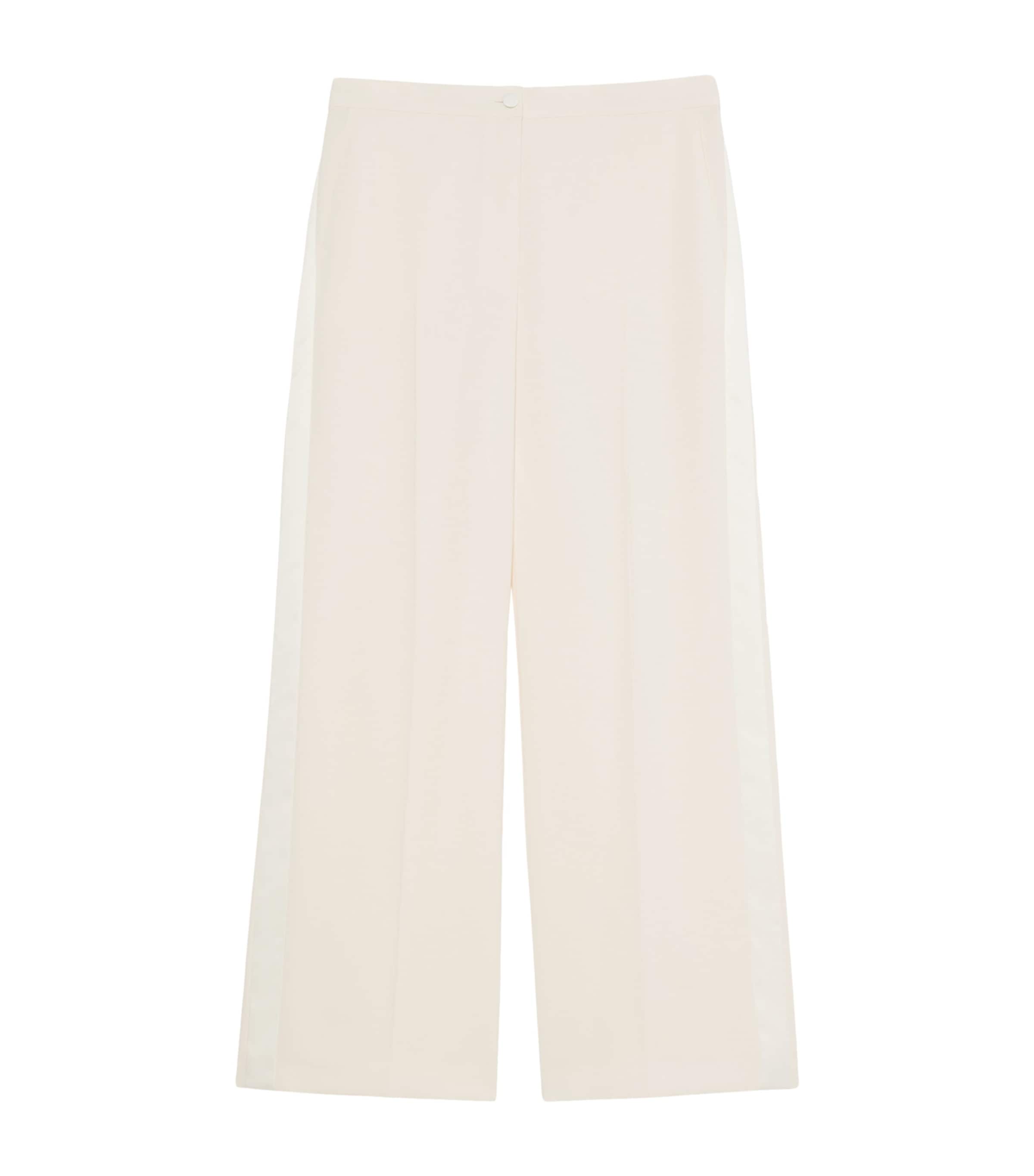 Marina Rinaldi Womens Wide-Leg Tailored Trousers Ivory