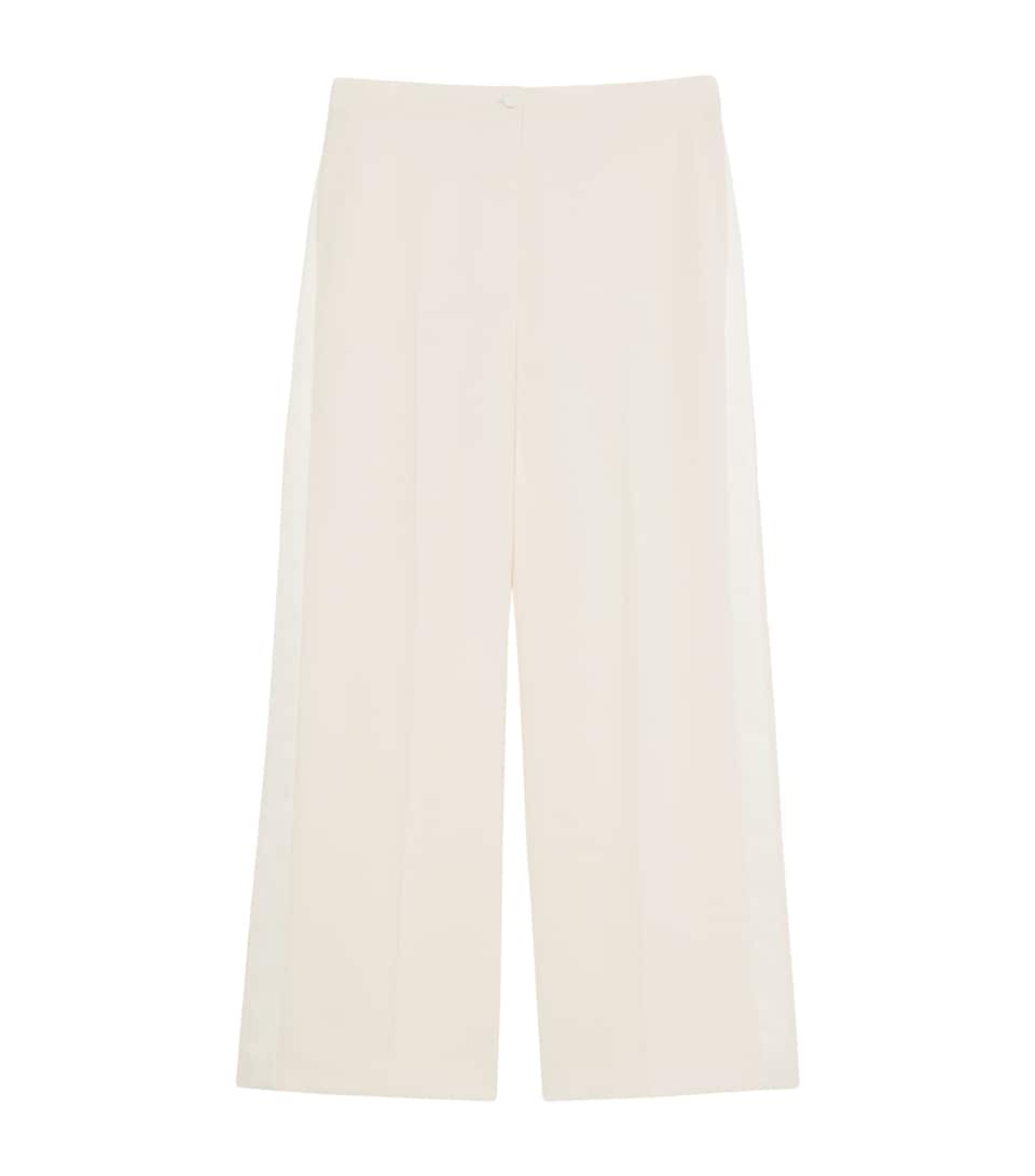 Marina Rinaldi Womens Wide-Leg Tailored Trousers Ivory