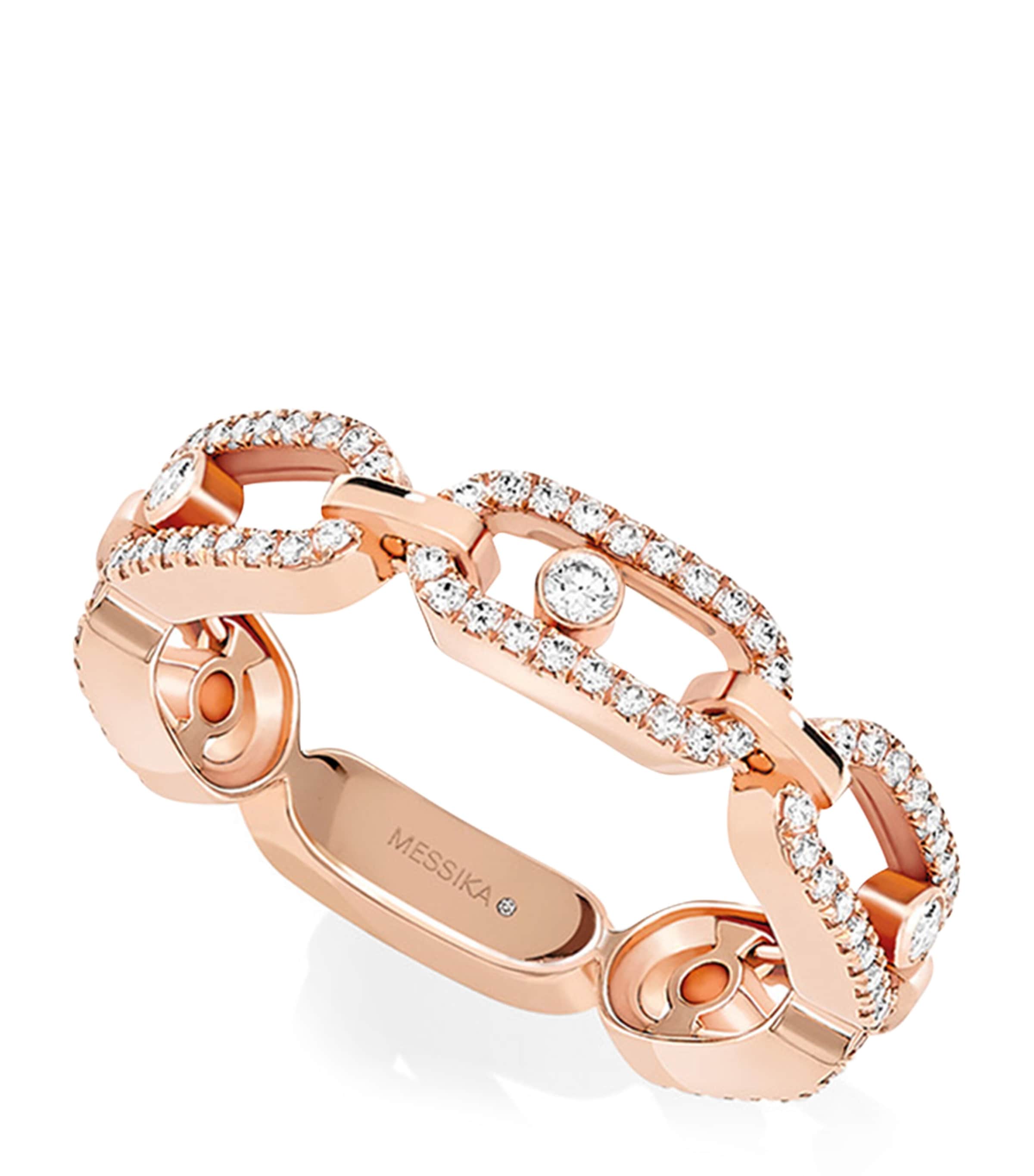 Rose Gold and Diamond Move Link Pavé Ring