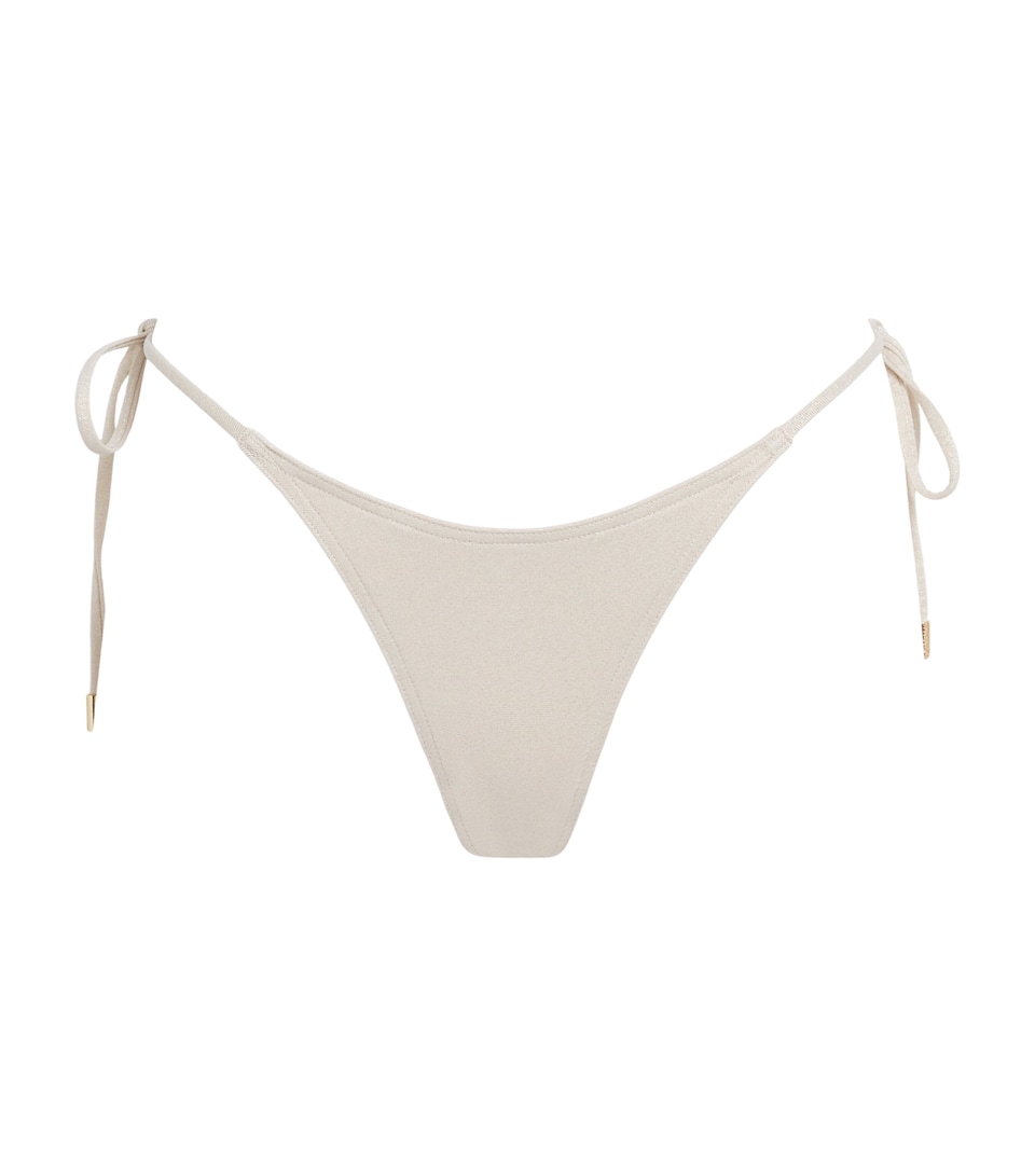 Melissa Odabash Womens Metallic Girona Bikini Bottoms Champagne