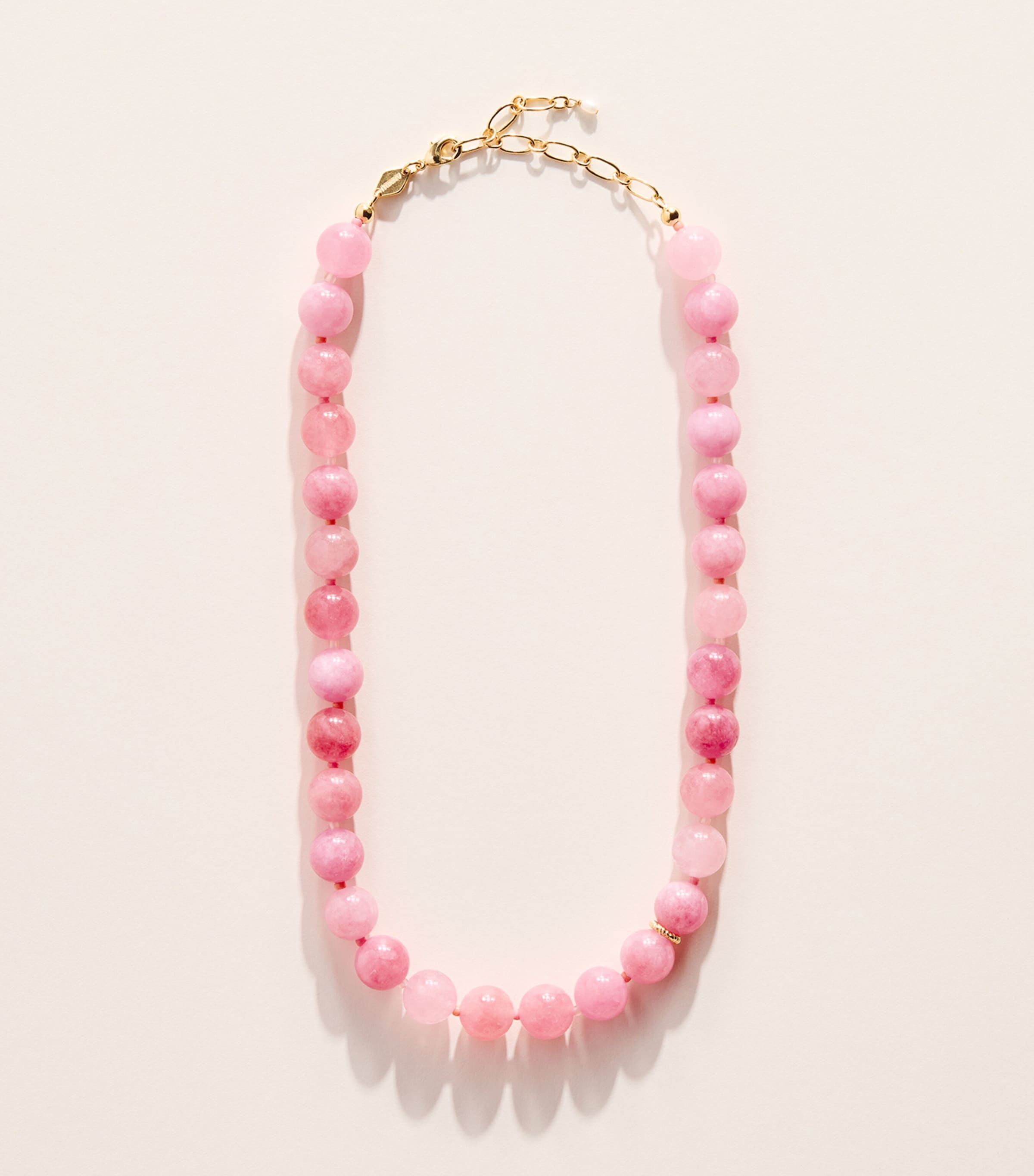 Anni Lu Gold-Plated Beaded Ball Necklace Bubblegum