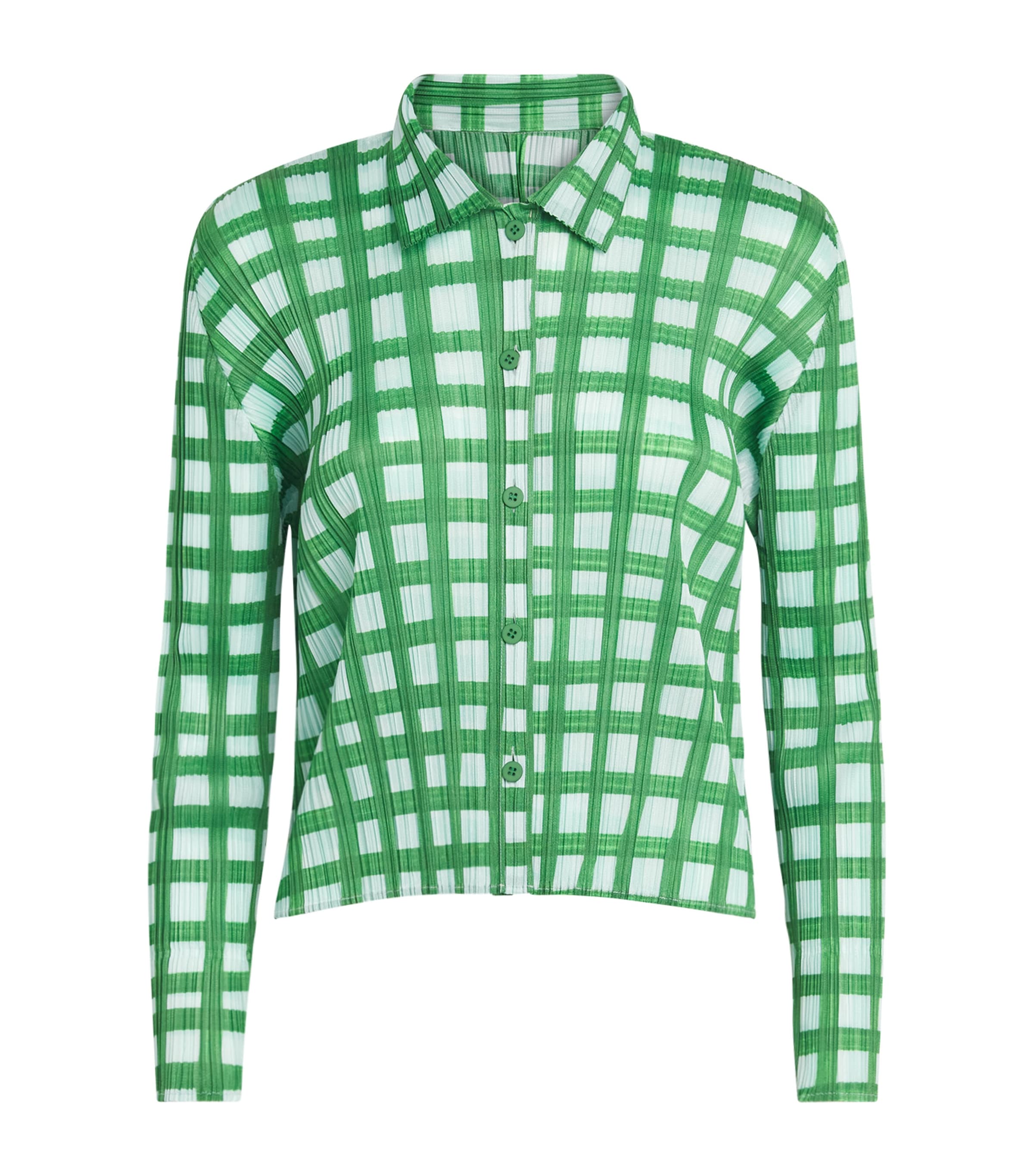 Pleats Please Issey Miyake Womens Basket Shirt Green