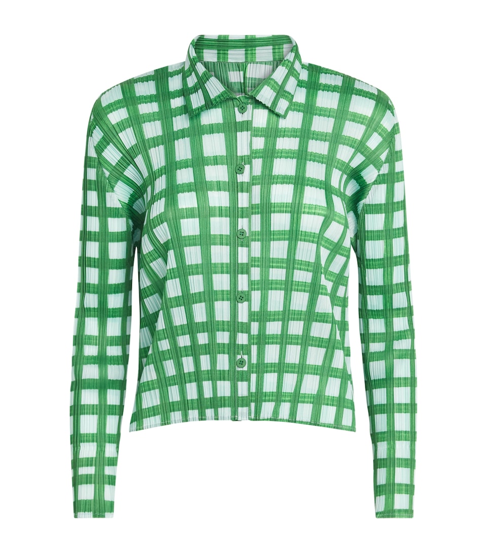Pleats Please Issey Miyake Womens Basket Shirt Green