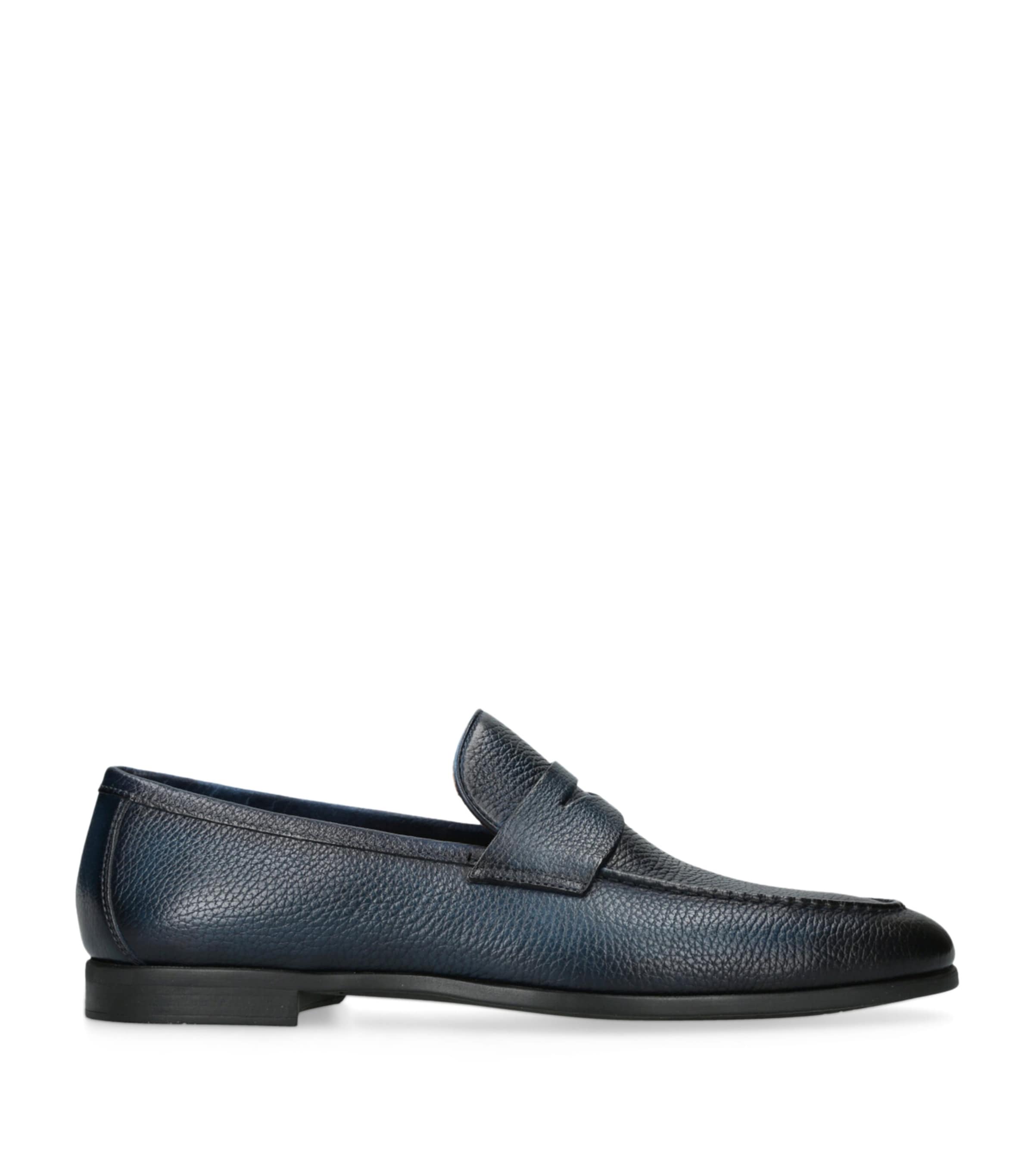 Magnanni Leather Diezma II Loafers Navy