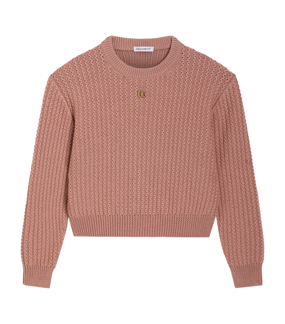 Dolce&Gabbana Kids Wool Logo Sweater (8-12+ Years) Dark Antique R